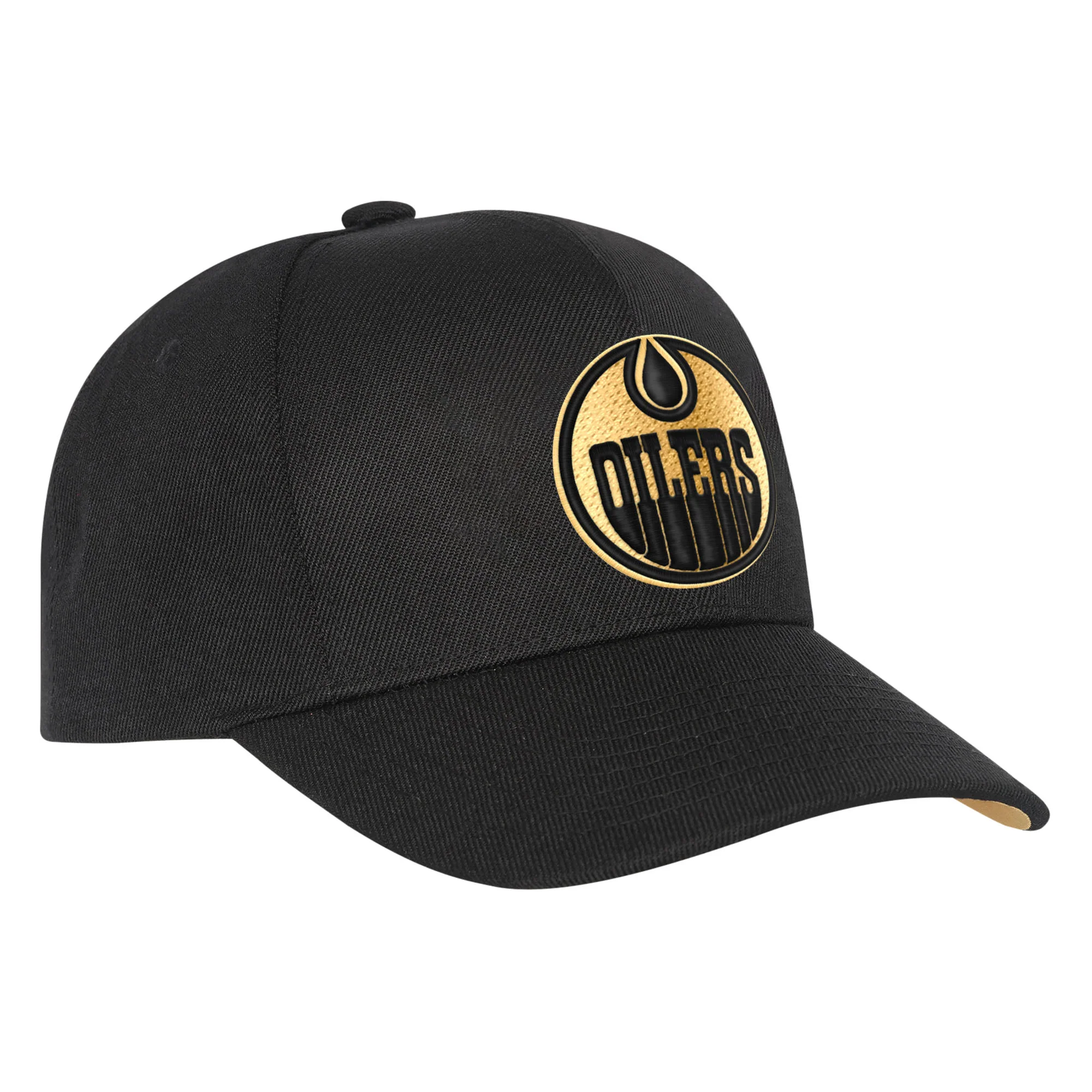 Edmonton Oilers Youth Mitchell & Ness Precurved Black & Gold Snapback Hat - Image 4