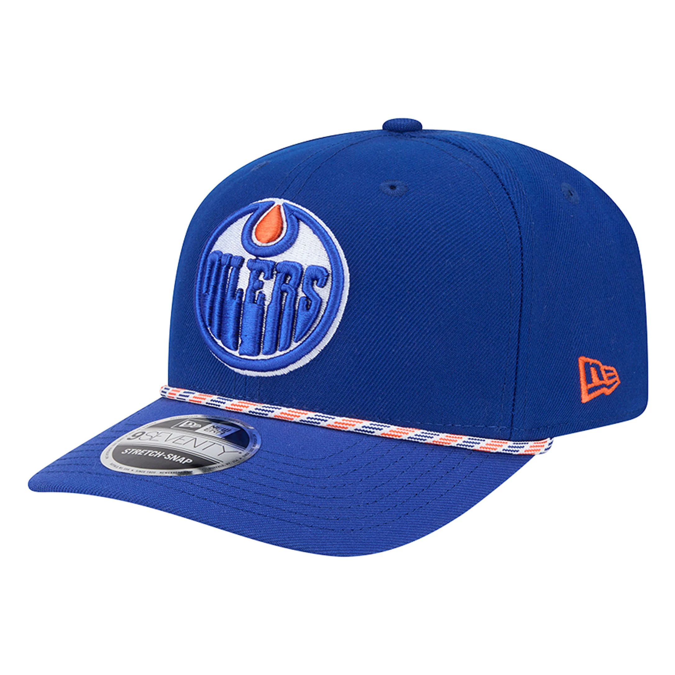 Edmonton Oilers Youth New Era Blue Rope 9SEVENTY Stretch Snapback Hat