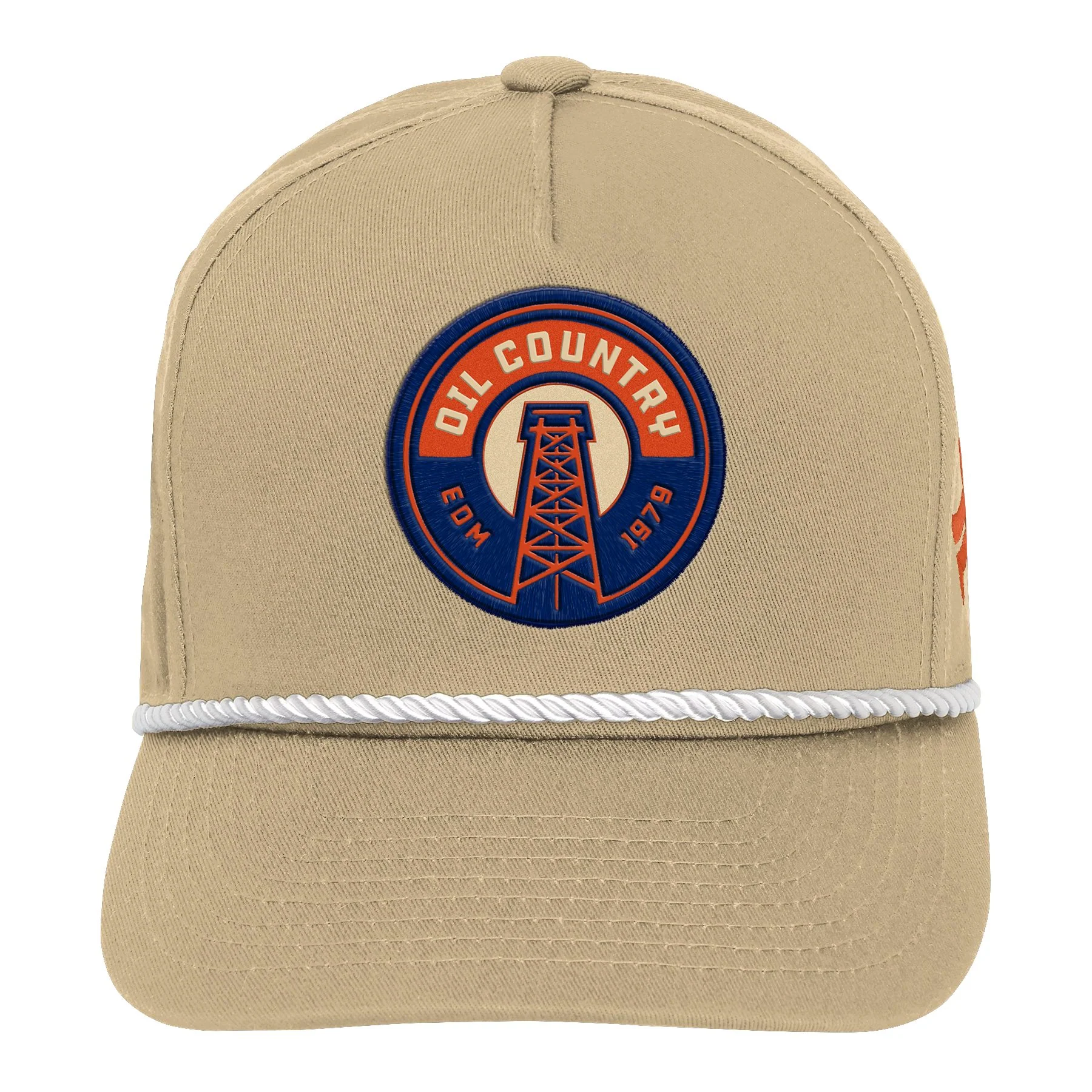 Edmonton Oilers Youth Outerstuff Authentic Pro Alternate Logo Cream Snapback Hat - Image 3