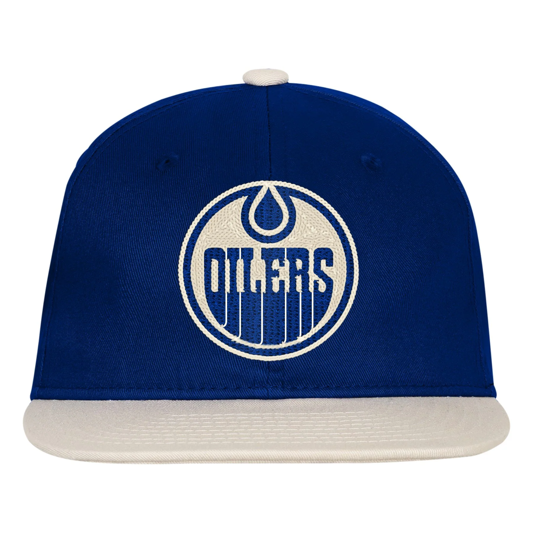 Edmonton Oilers Youth Outerstuff Blue & Cream Court MVP Snapback Hat - Image 3