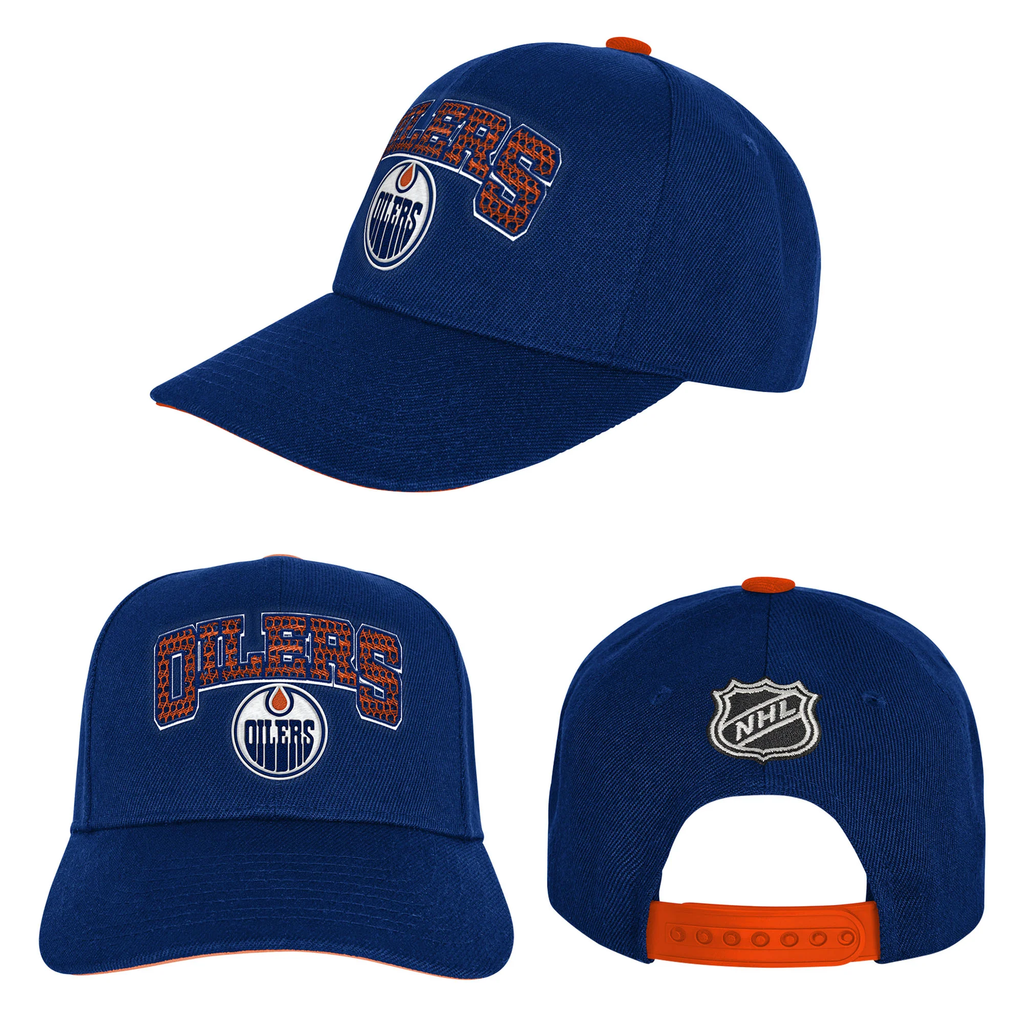 Edmonton Oilers Youth Outerstuff Blue Essentials Pro Crown Snapback Hat - Image 4