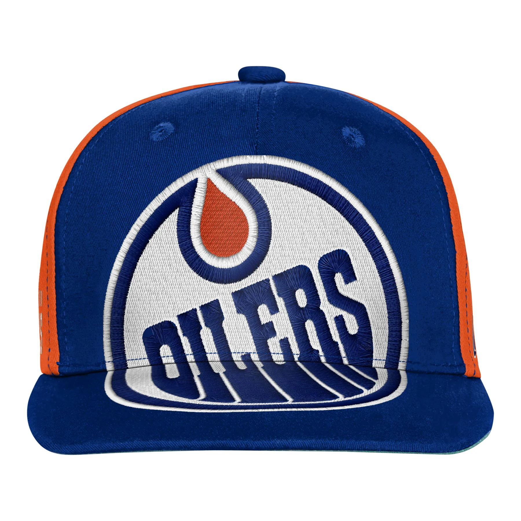 Edmonton Oilers Youth Outerstuff Blue Top Player Snapback Hat - Image 3