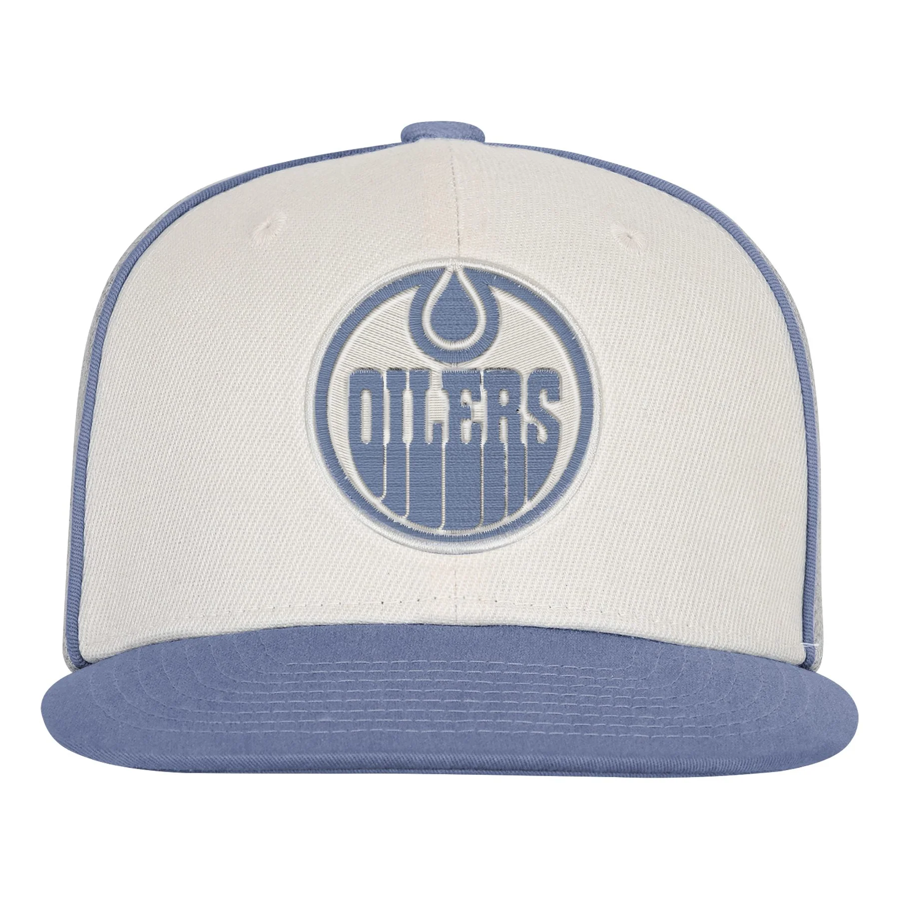 Edmonton Oilers Youth Outerstuff Cream & Blue Pastel Snapback Hat - Image 3