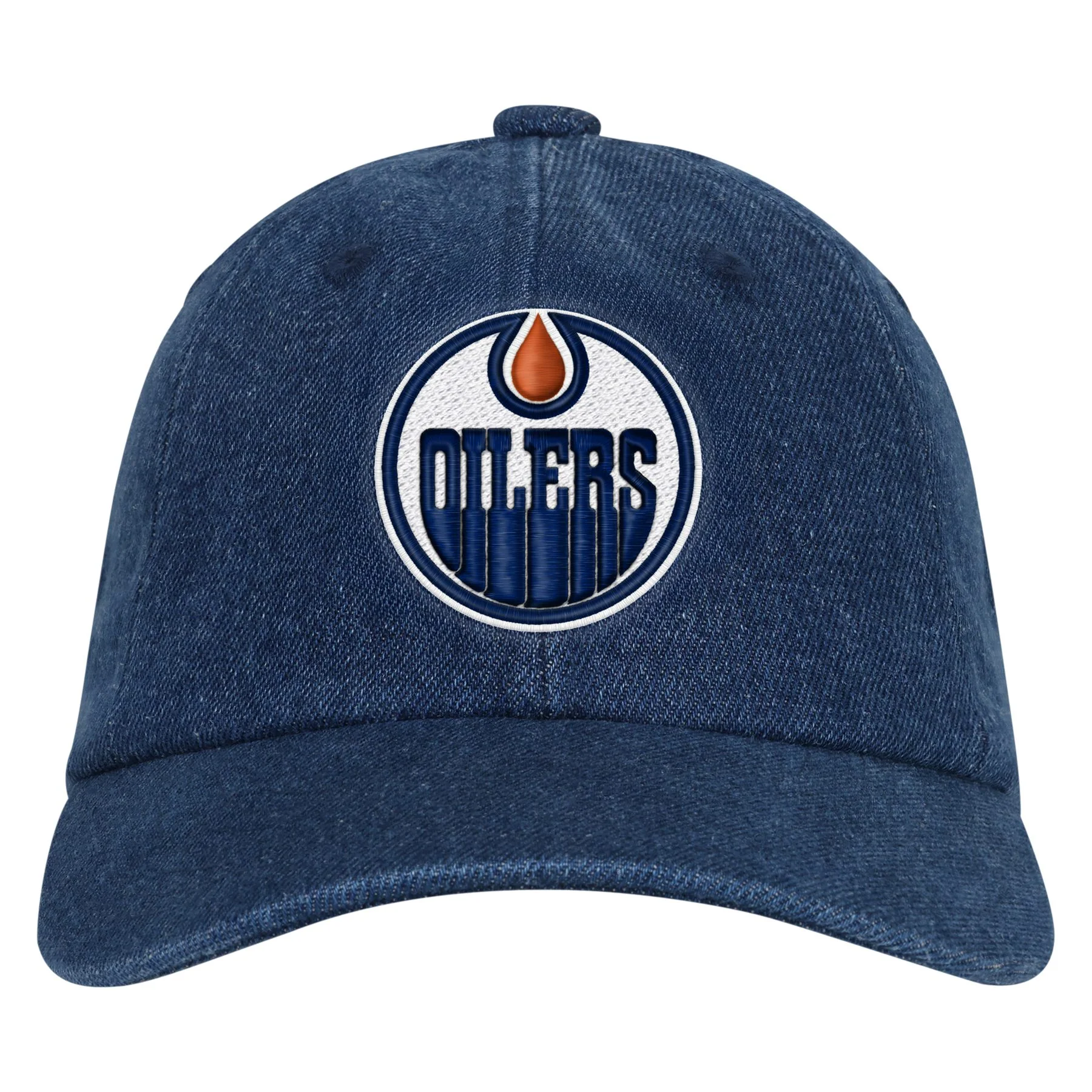 Edmonton Oilers Youth Outerstuff Denim Slouch Adjustable Hat - Image 3