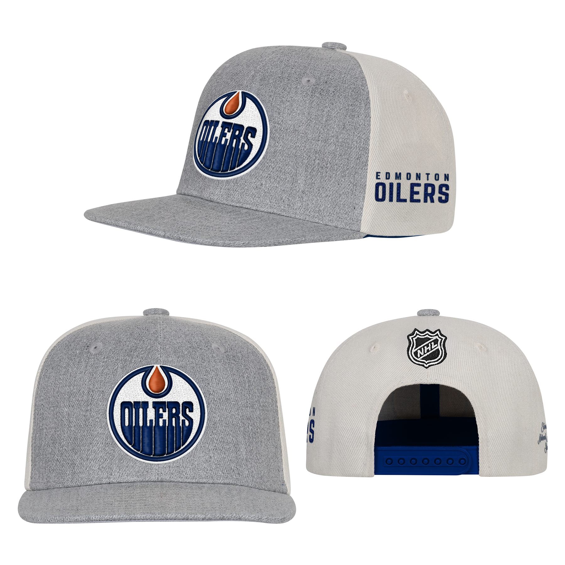 Edmonton Oilers Youth Outerstuff Grey Ace In The Hole Snapback Hat - Image 4