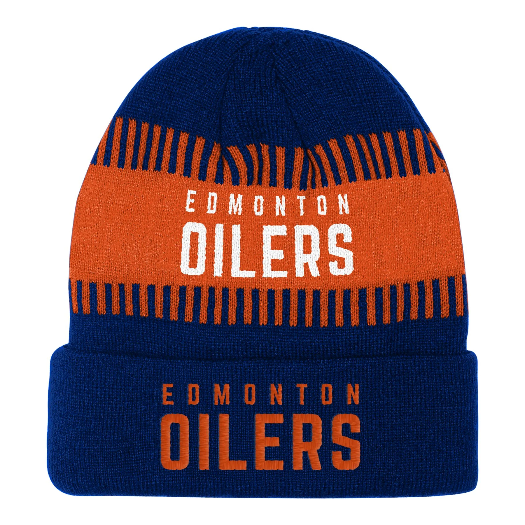 Edmonton Oilers Youth Outerstuff Orange Bright Lights Cuffed Knit Toque - Image 2