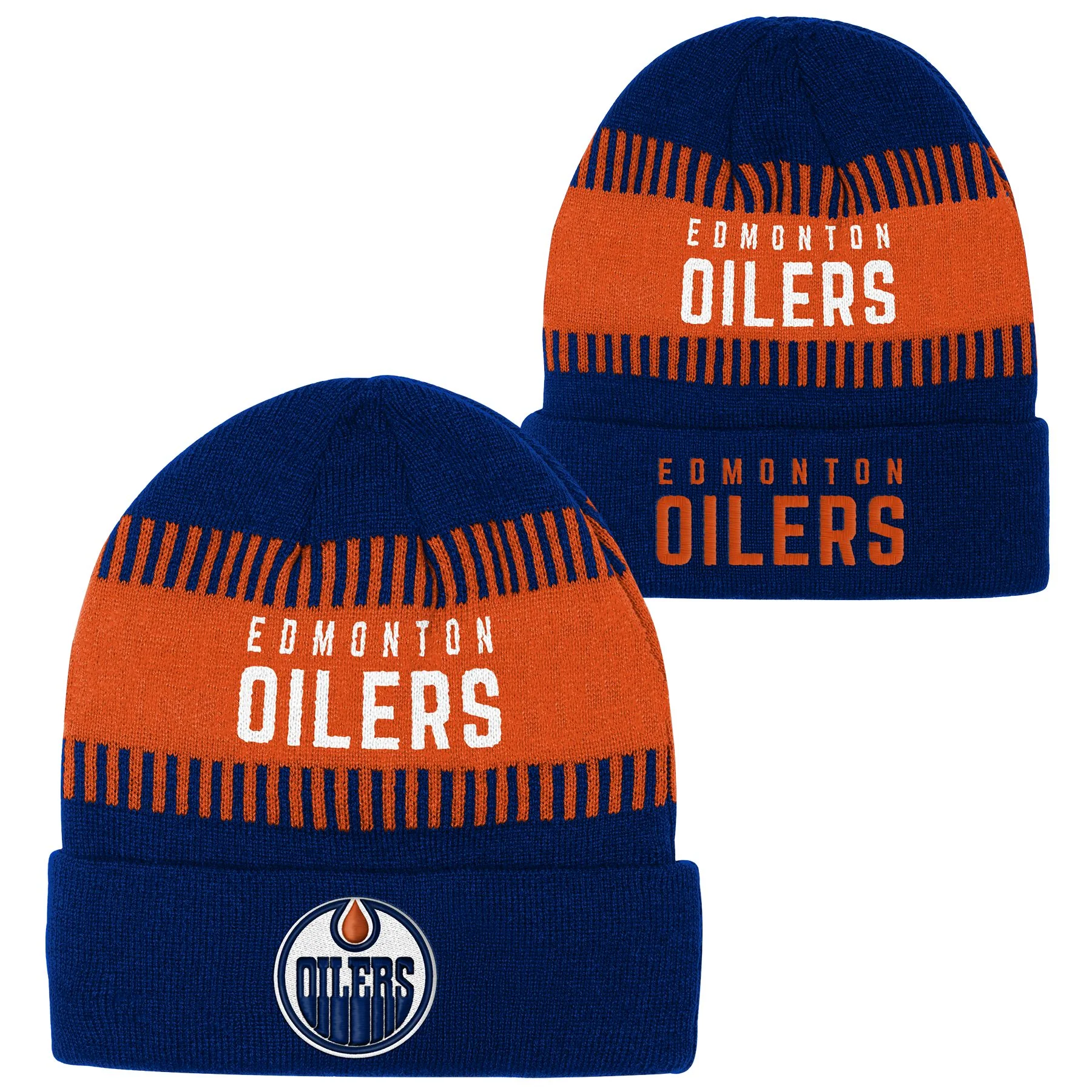 Edmonton Oilers Youth Outerstuff Orange Bright Lights Cuffed Knit Toque - Image 3