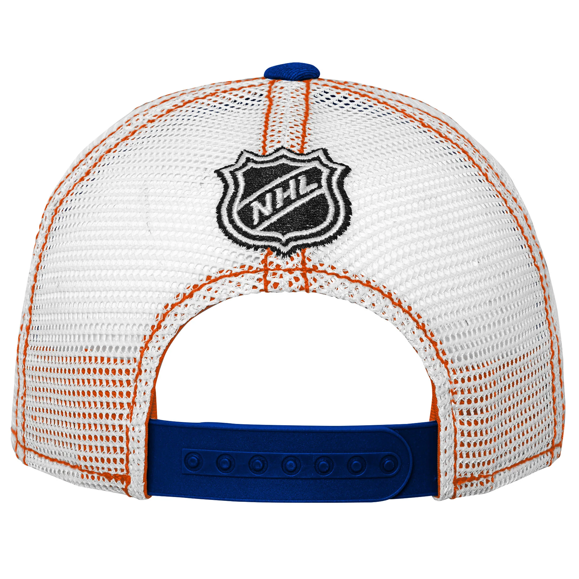 Edmonton Oilers Youth Outerstuff Royal Lockup Meshback Snapback Hat - Image 3