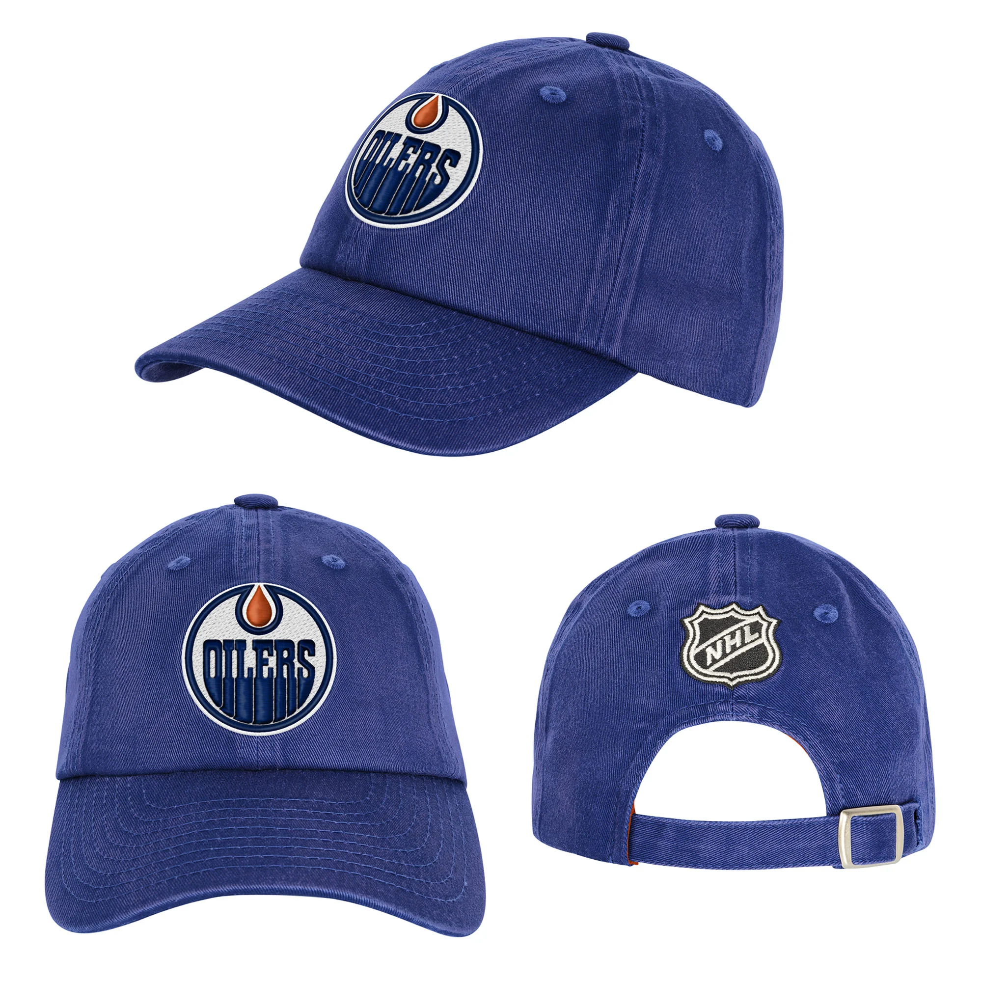 Edmonton Oilers Youth Outerstuff Royal Retro Slouch Adjustable Hat - Image 4