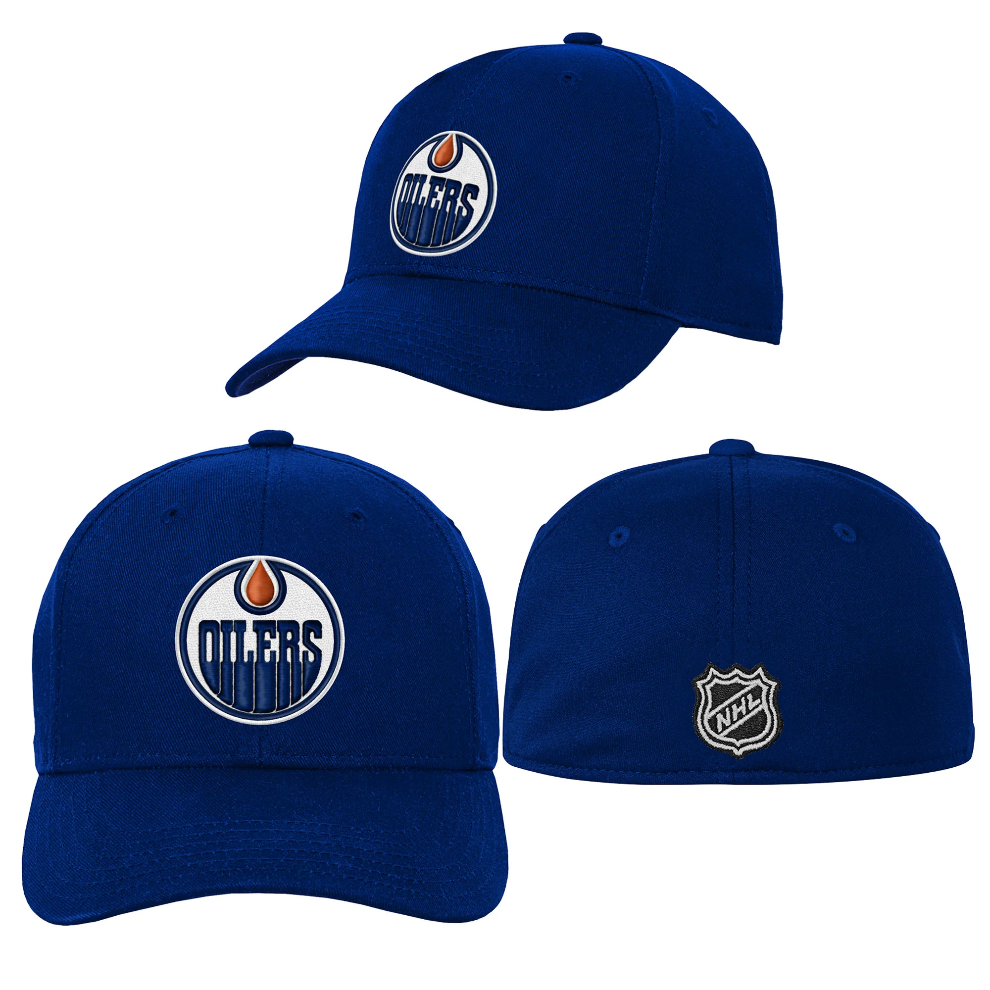 Edmonton Oilers Youth Outerstuff Royal Structured Flex Hat - Image 4