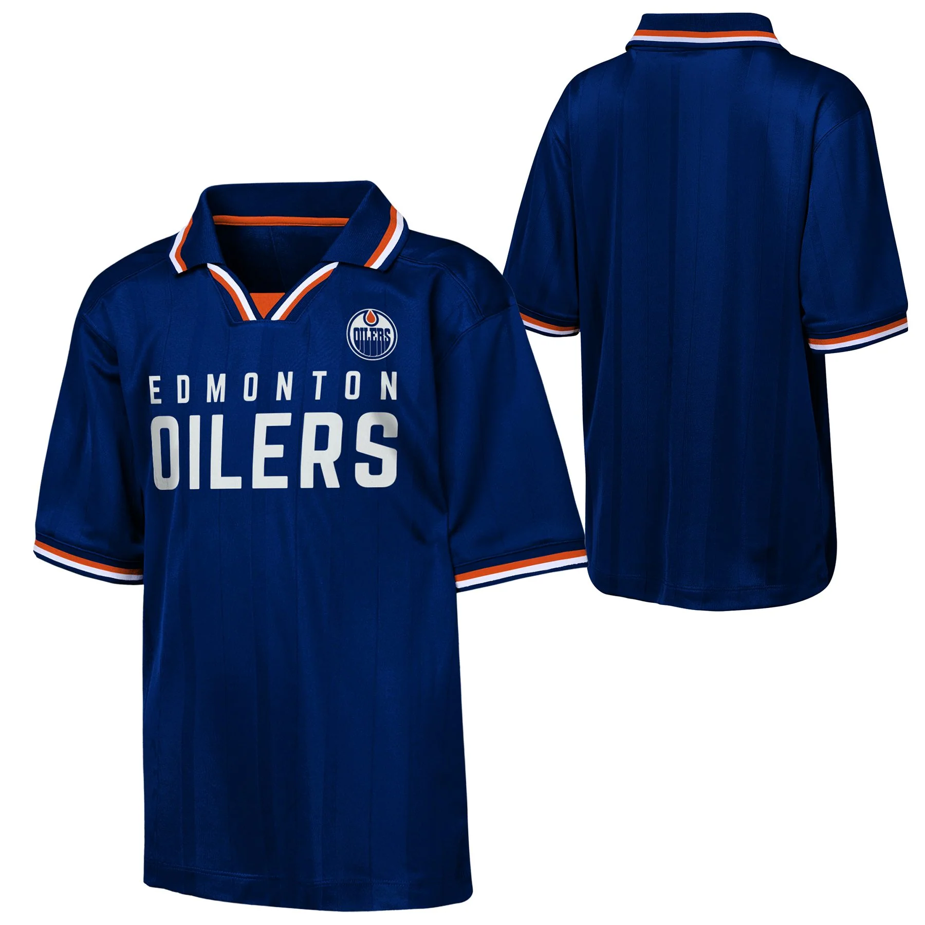 Edmonton Oilers Youth Outerstuff Stadium Fashion Collar Blue T-Shirt - Image 3