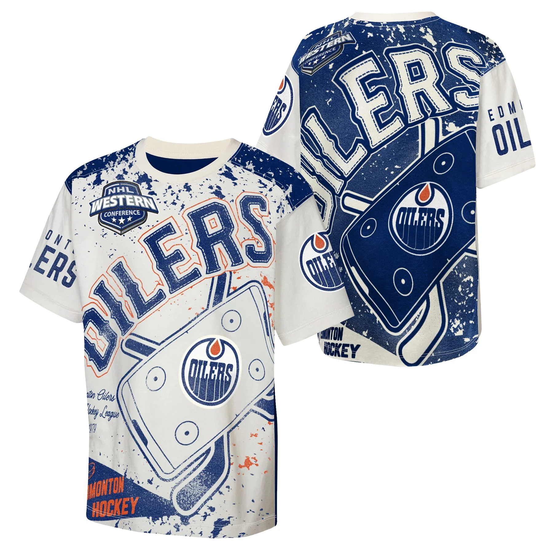 Edmonton Oilers Youth Outerstuff Top Player Bold Cream T-Shirt - Image 2