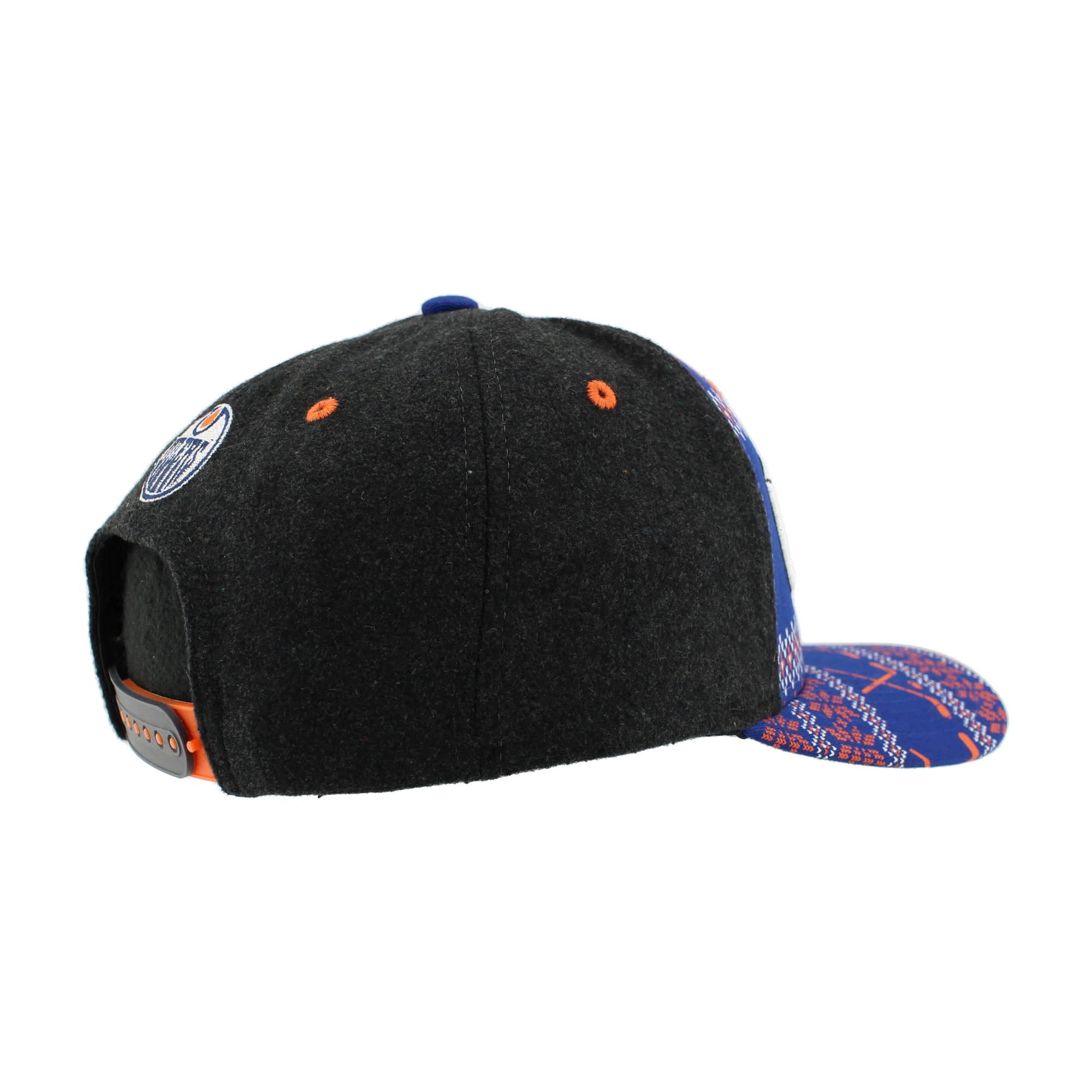Edmonton Oilers Zephyr Blue and Grey Holiday Lights Snapback Hat - Image 7