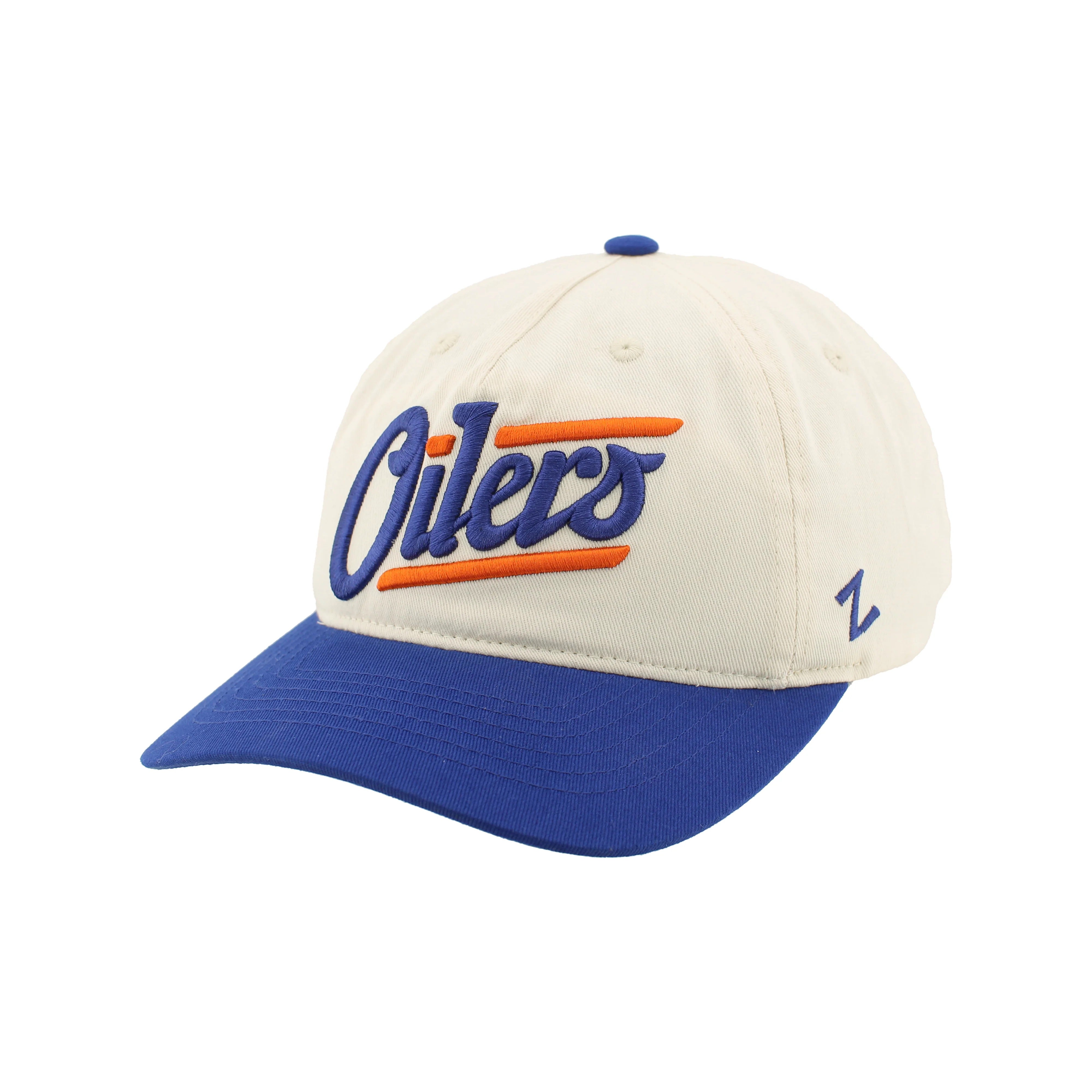 Edmonton Oilers Zephyr Cream & Blue Alternate Logo Finale Snapback Hat