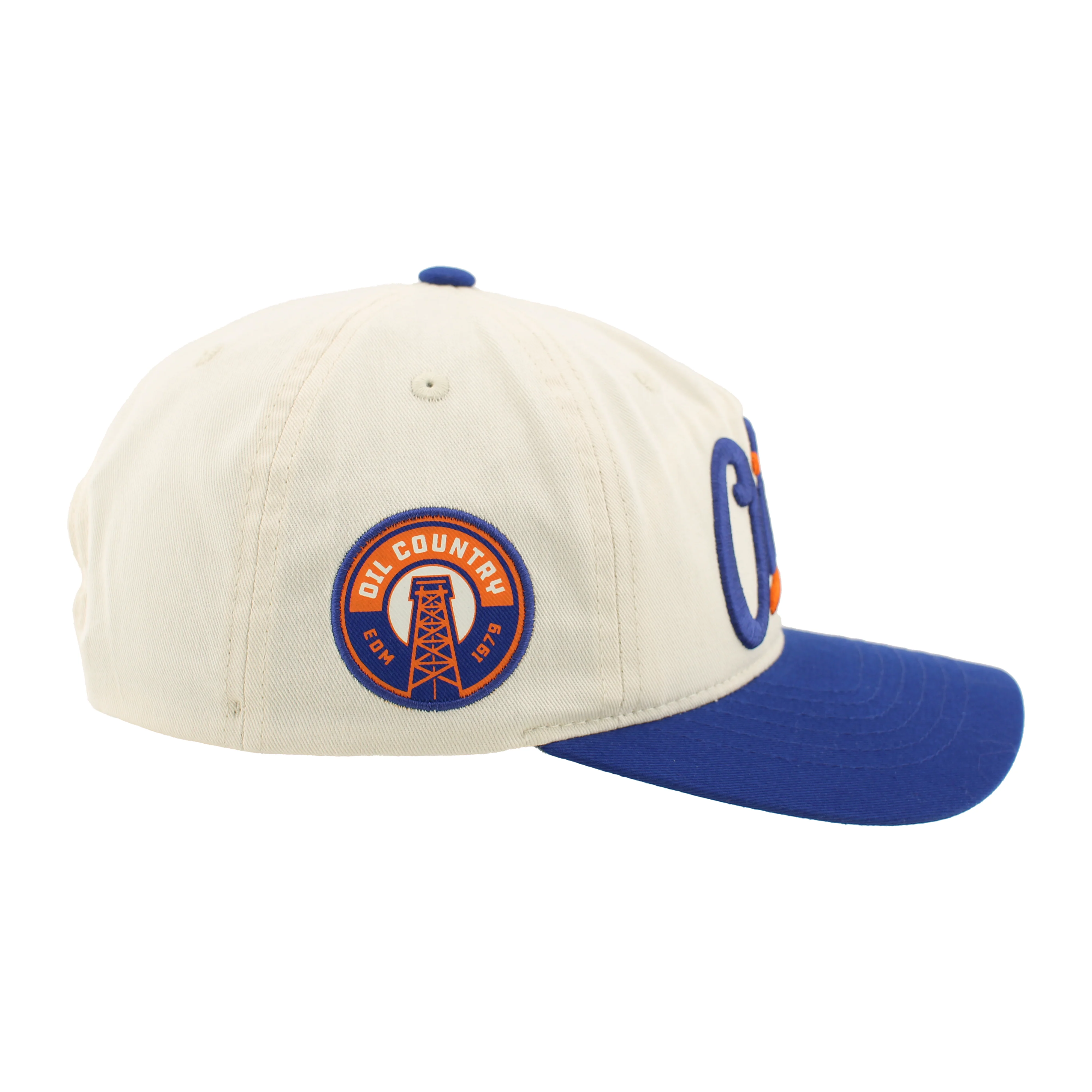 Edmonton Oilers Zephyr Cream & Blue Alternate Logo Finale Snapback Hat - Image 7