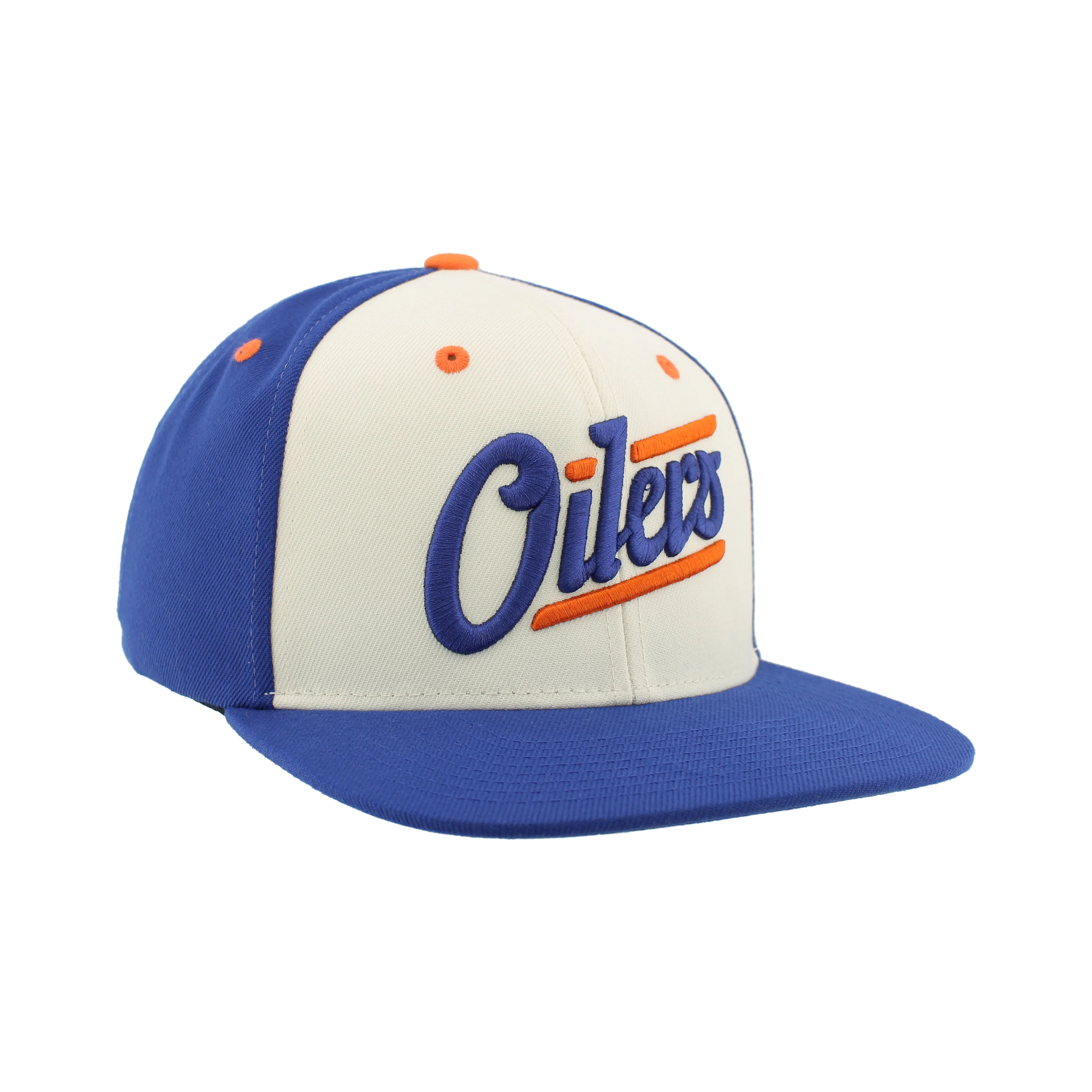 Edmonton Oilers Zephyr Cream & Blue Alternate Logo Official Snapback Hat - Image 3