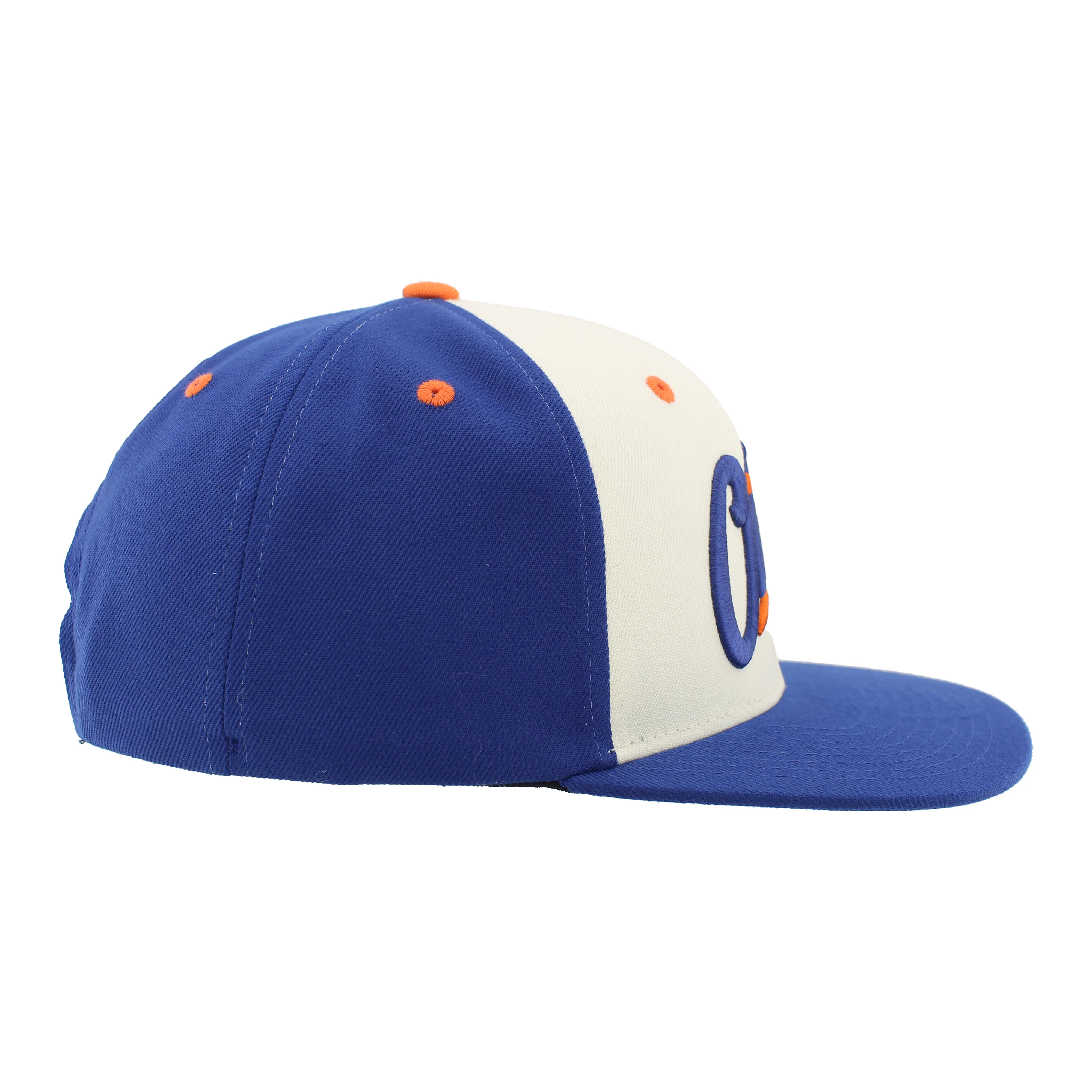 Edmonton Oilers Zephyr Cream & Blue Alternate Logo Official Snapback Hat - Image 7