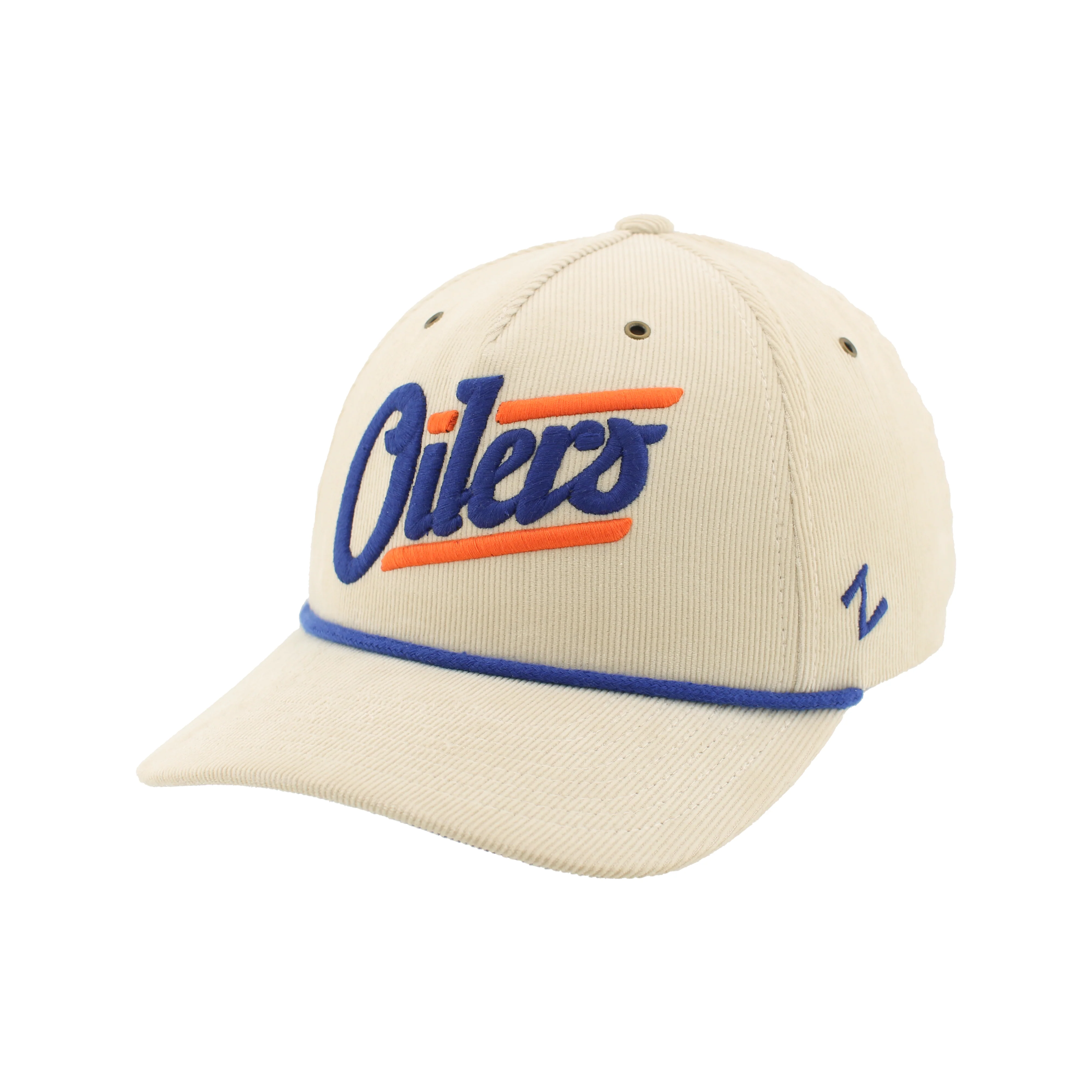 Edmonton Oilers Zephyr Cream Corduroy Alternate Logo Theory Snapback Hat