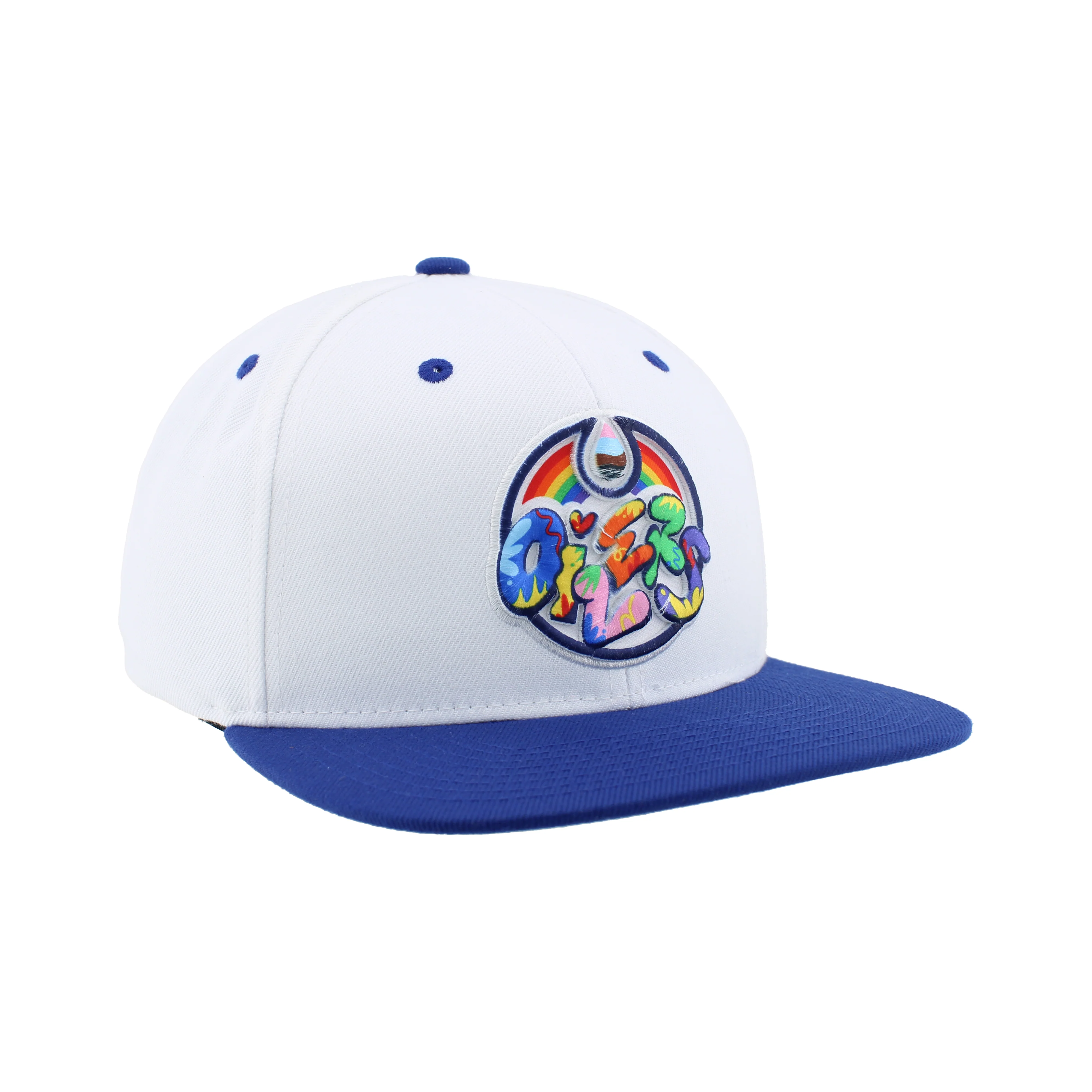 Edmonton Oilers Zephyr Pride White & Blue Snapback Hat - Image 3