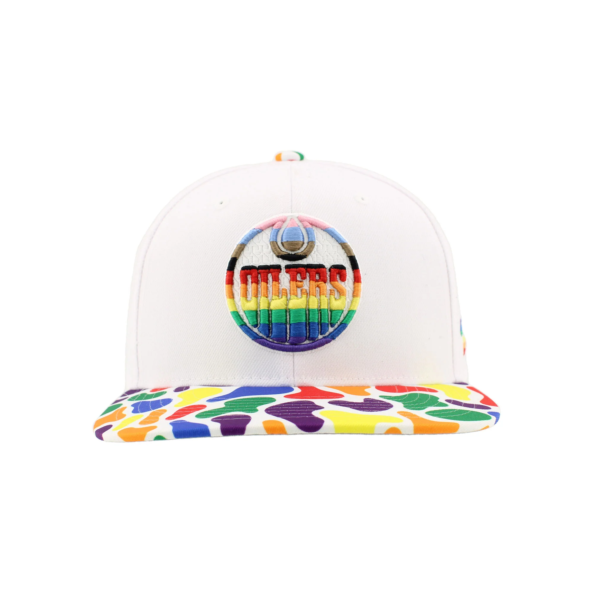 Edmonton Oilers Zephyr Pride White Snapback Hat - Image 5