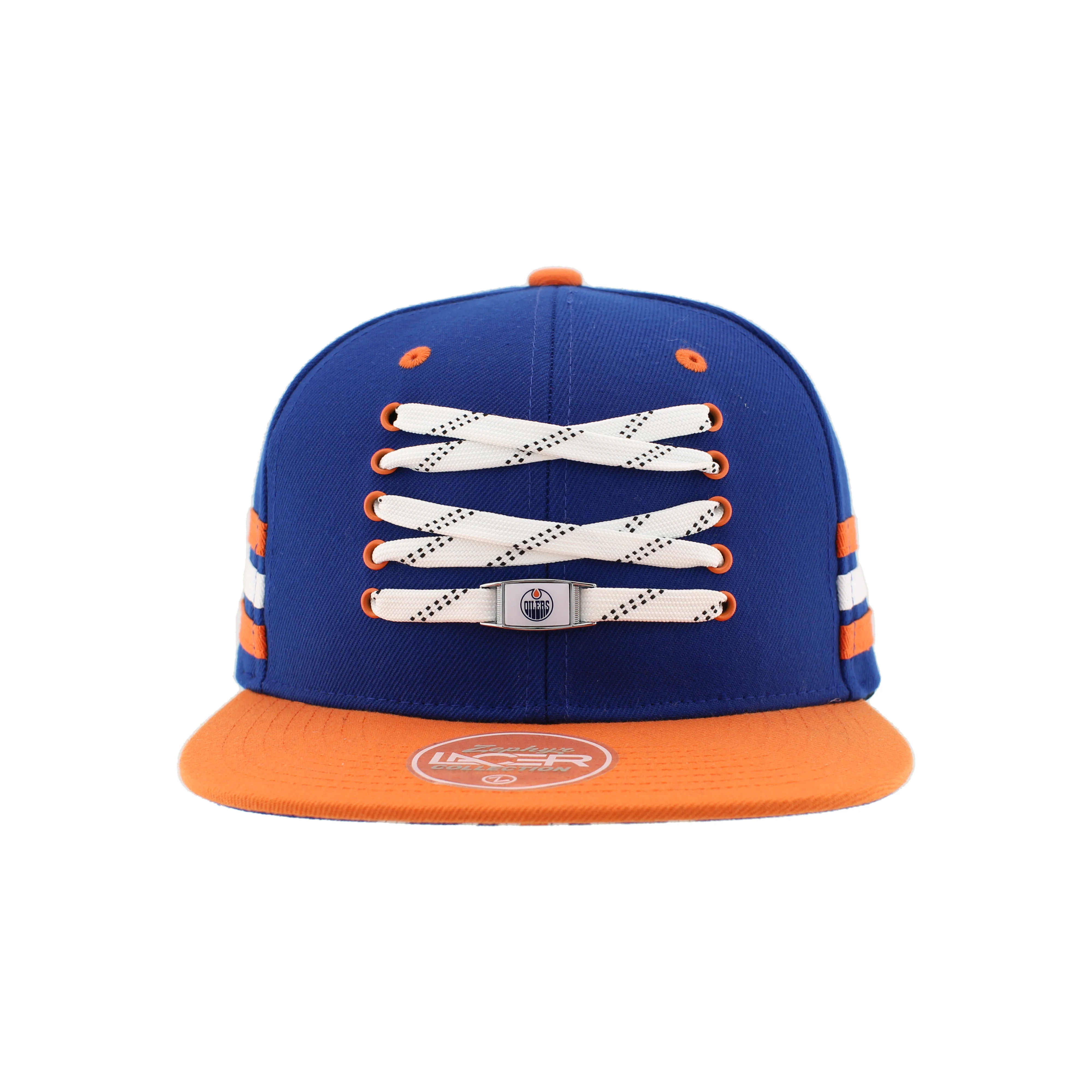 Edmonton Oilers Zephyr Royal Locker Room Lacer Snapback Hat - Image 5