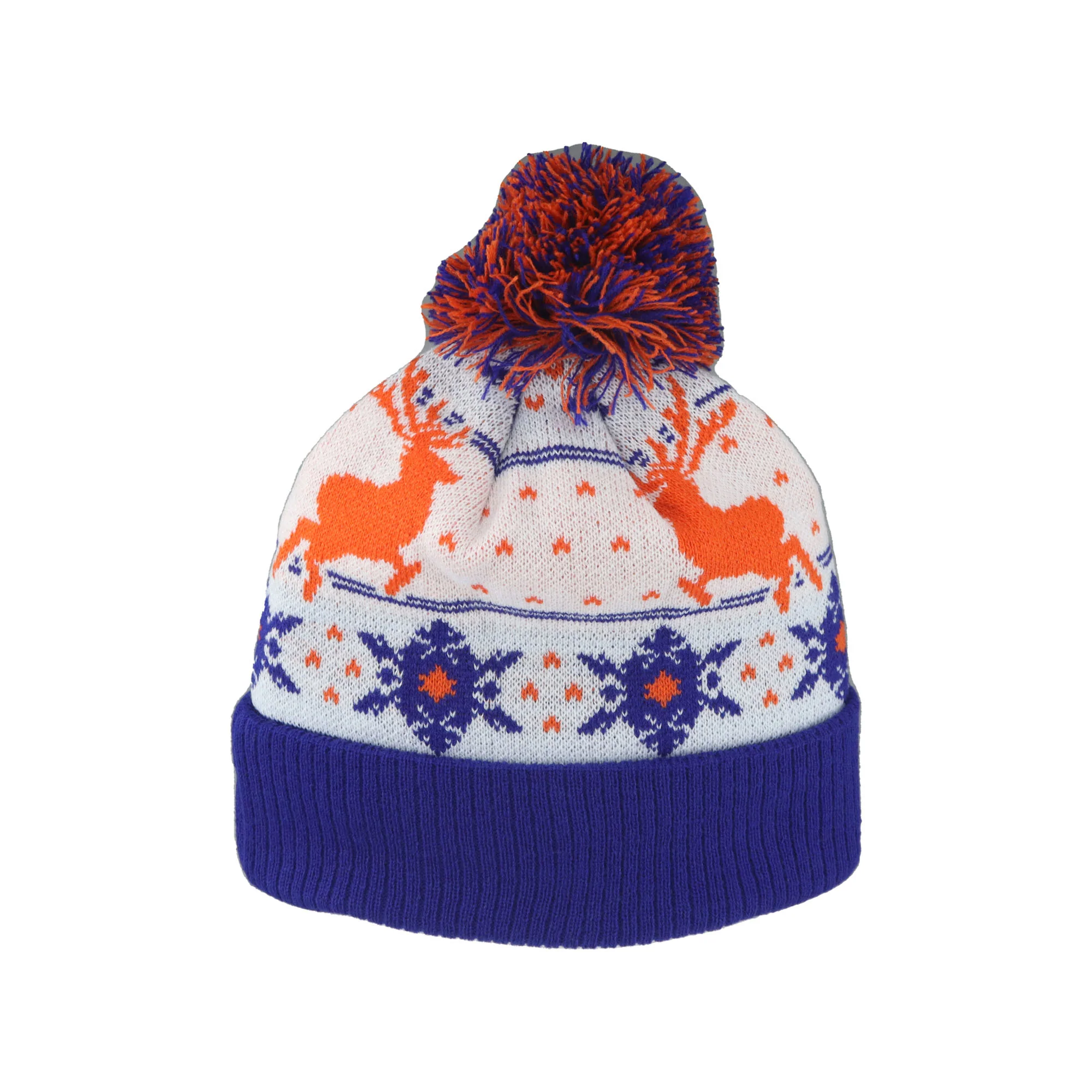 Edmonton Oilers Zephyr White Holiday Knit Toque w/ Pom - Image 2
