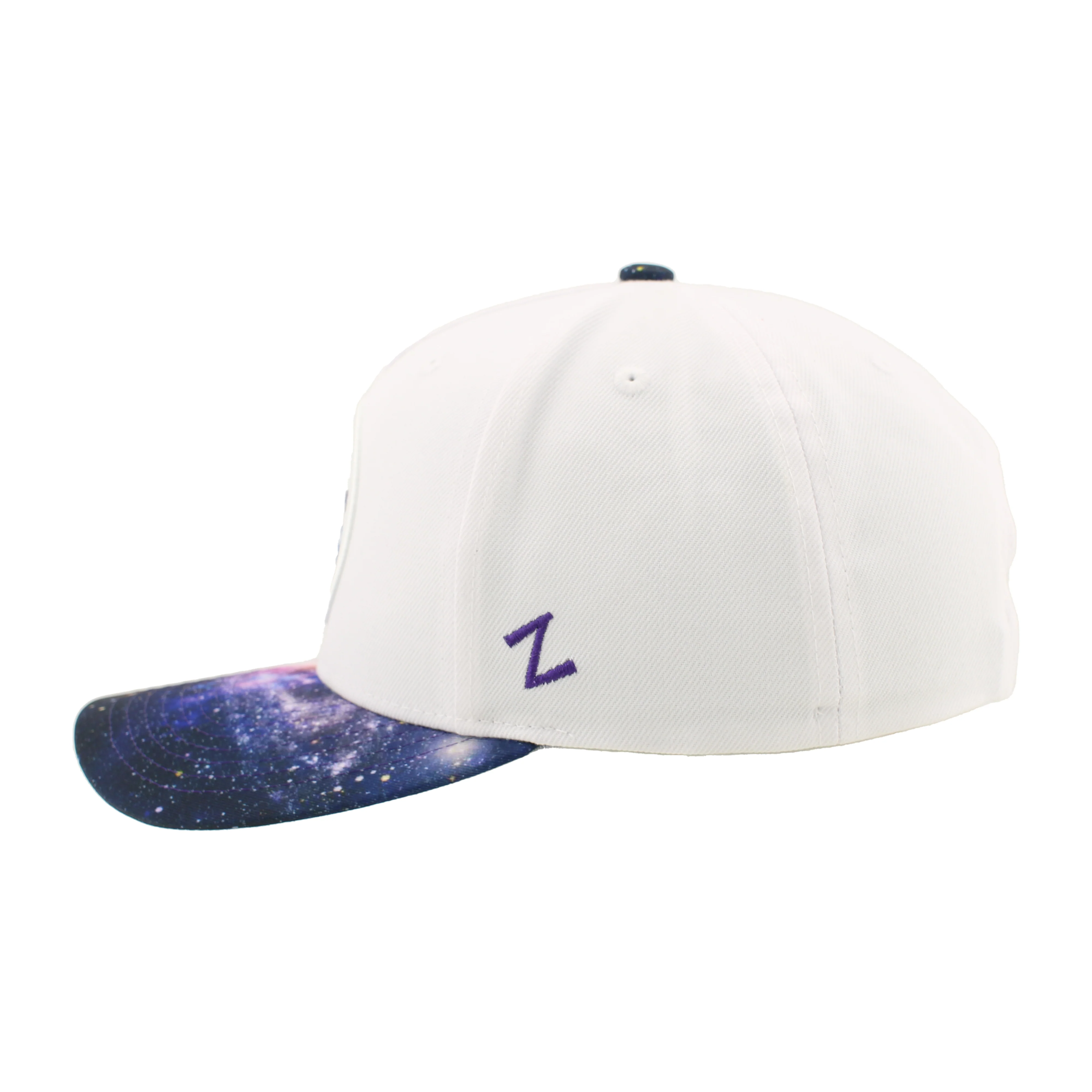 Edmonton Oilers Zephyr White & Purple Galaxy Snapback Hat - Image 5