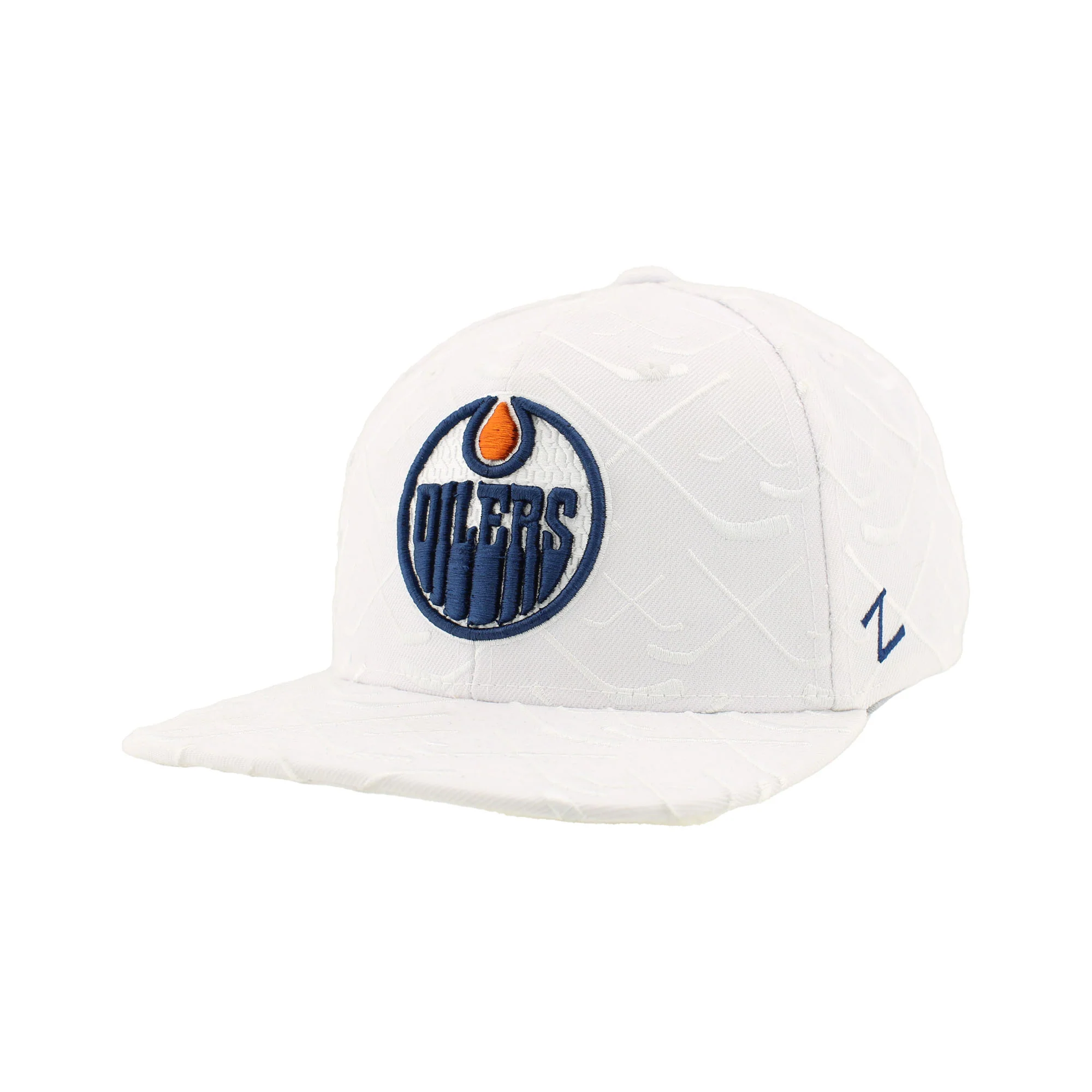 Edmonton Oilers Zephyr White Top-Shelf Snapback Hat
