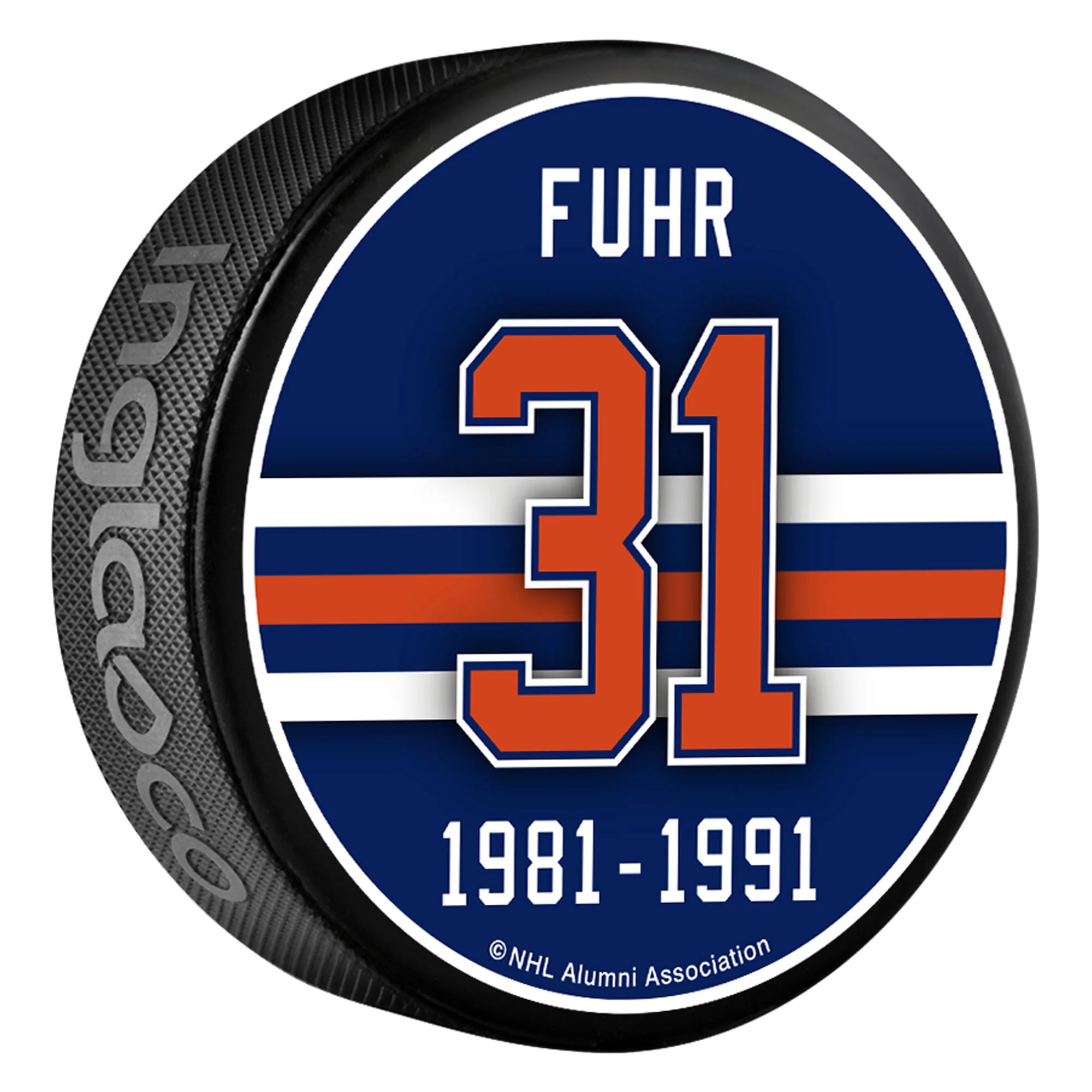 Grant Fuhr Edmonton Oilers Banner Puck