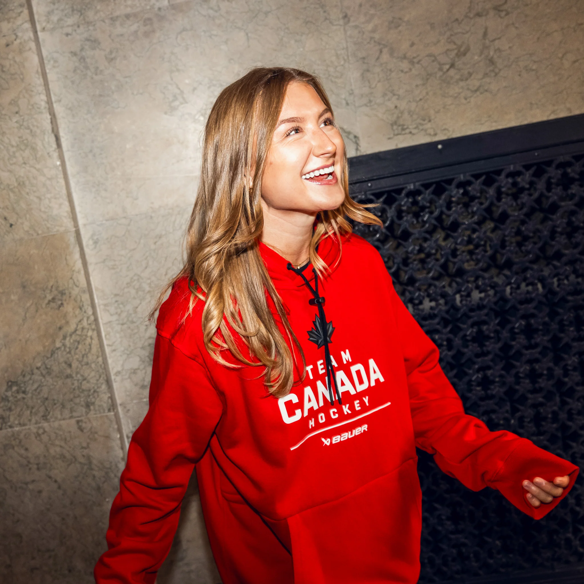 Hockey Canada Bauer Red Stacked Hoodie - Image 5