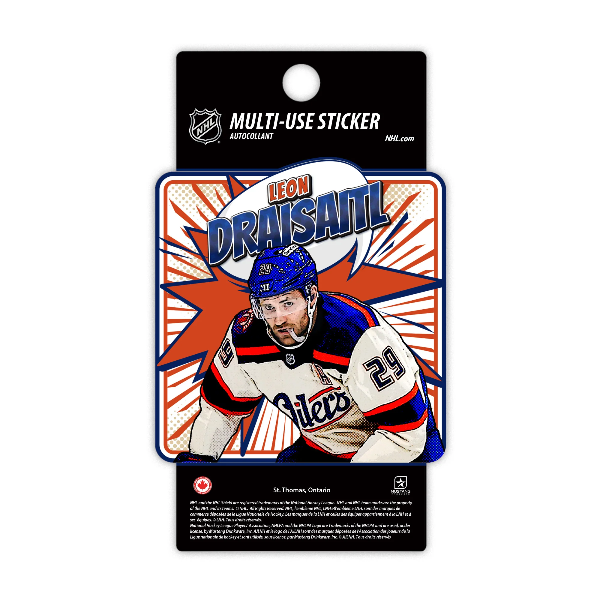 Leon Draisaitl Edmonton Oilers 3"x 5" Kaboom Laminated Decal