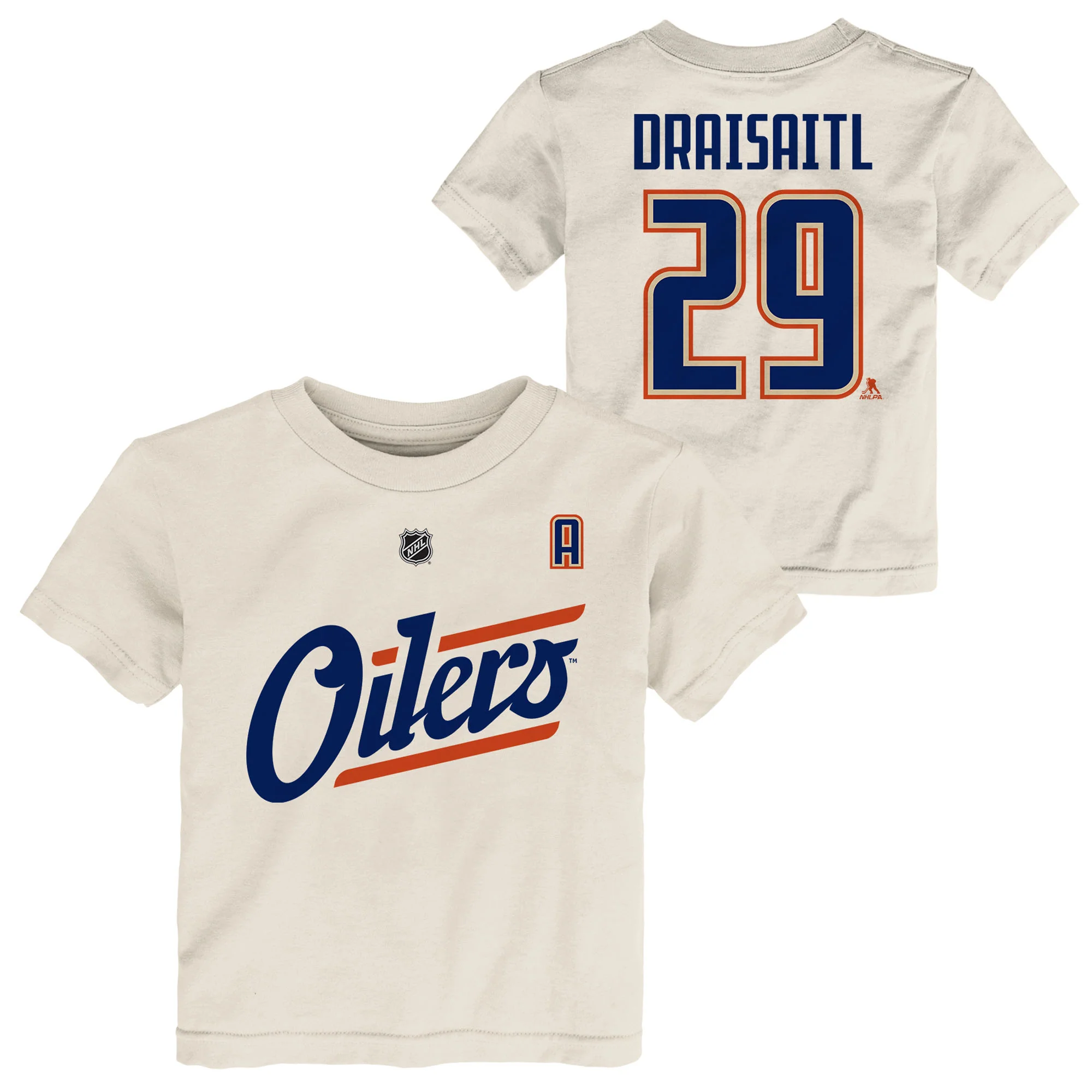 Leon Draisaitl Edmonton Oilers Infant Outerstuff Cream Alternate Logo Player Name & Number T-Shirt - Image 3