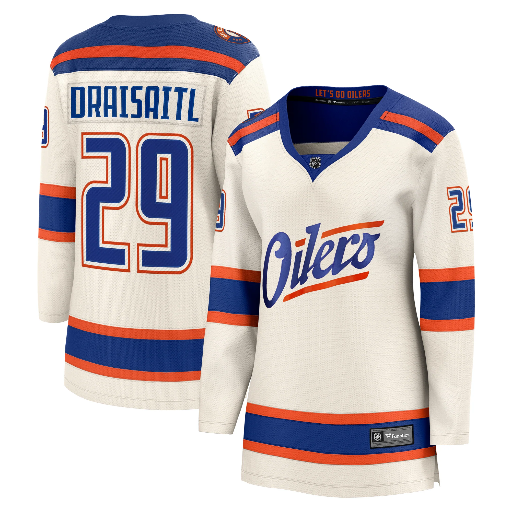 Leon Draisaitl Edmonton Oilers Women's Fanatics Breakaway Cream Alternate Jersey - Image 3