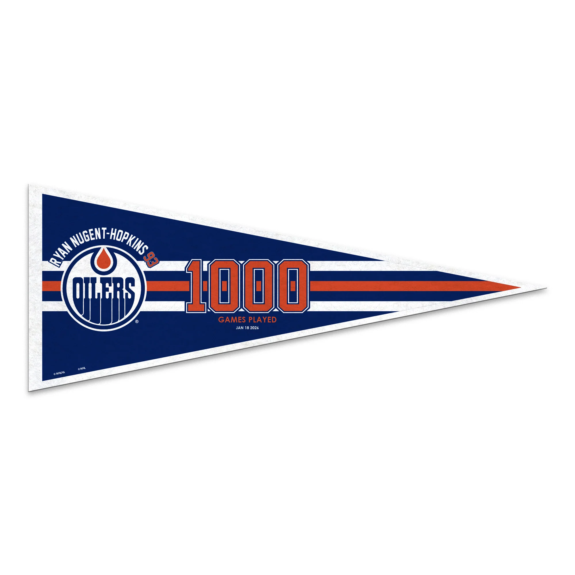 Ryan Nugent-Hopkins Edmonton Oilers 1,000 NHL Games 12" x 30" Pennant Banner