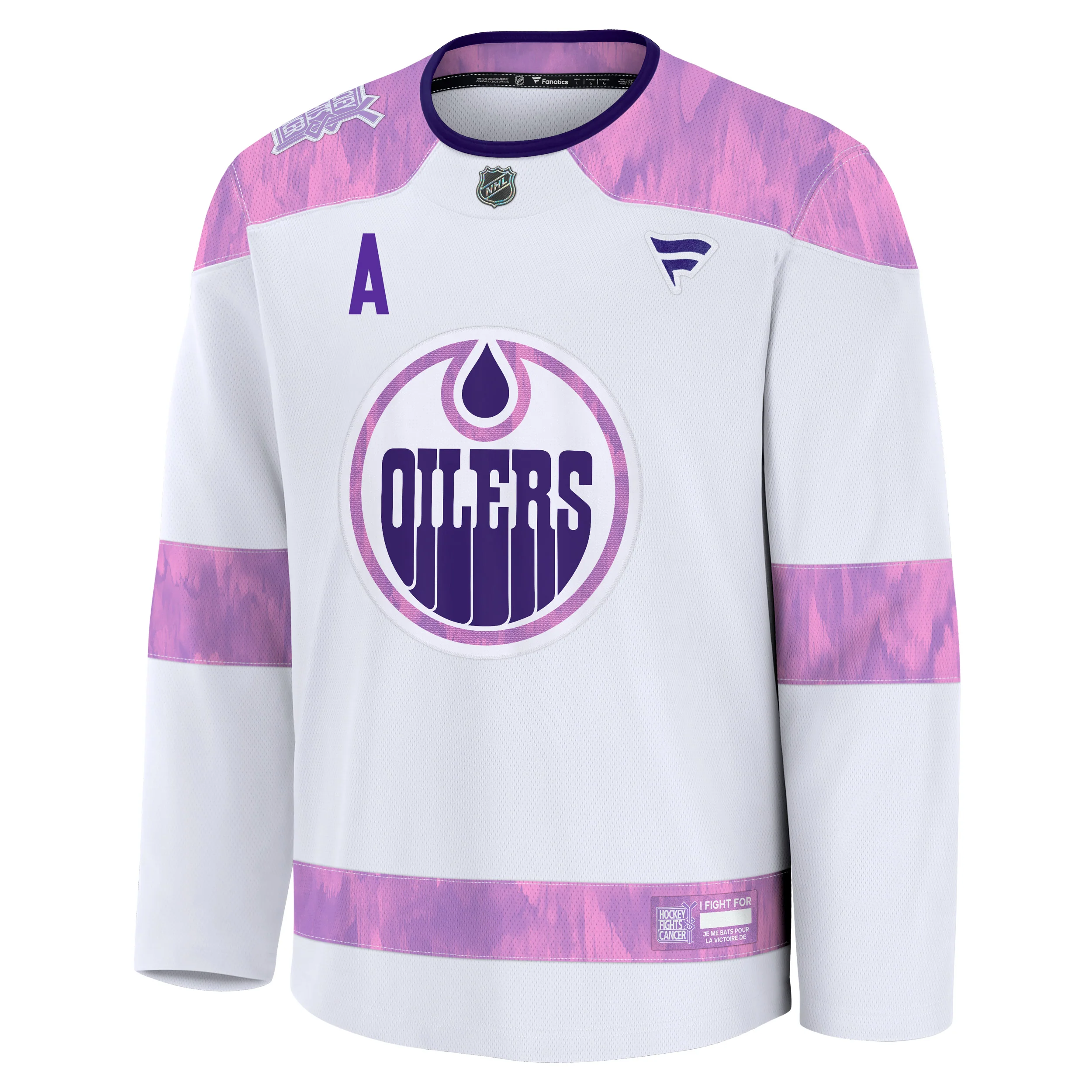 Ryan Nugent-Hopkins Edmonton Oilers Fanatics Breakaway Hockey Fights Cancer Jersey - Image 2