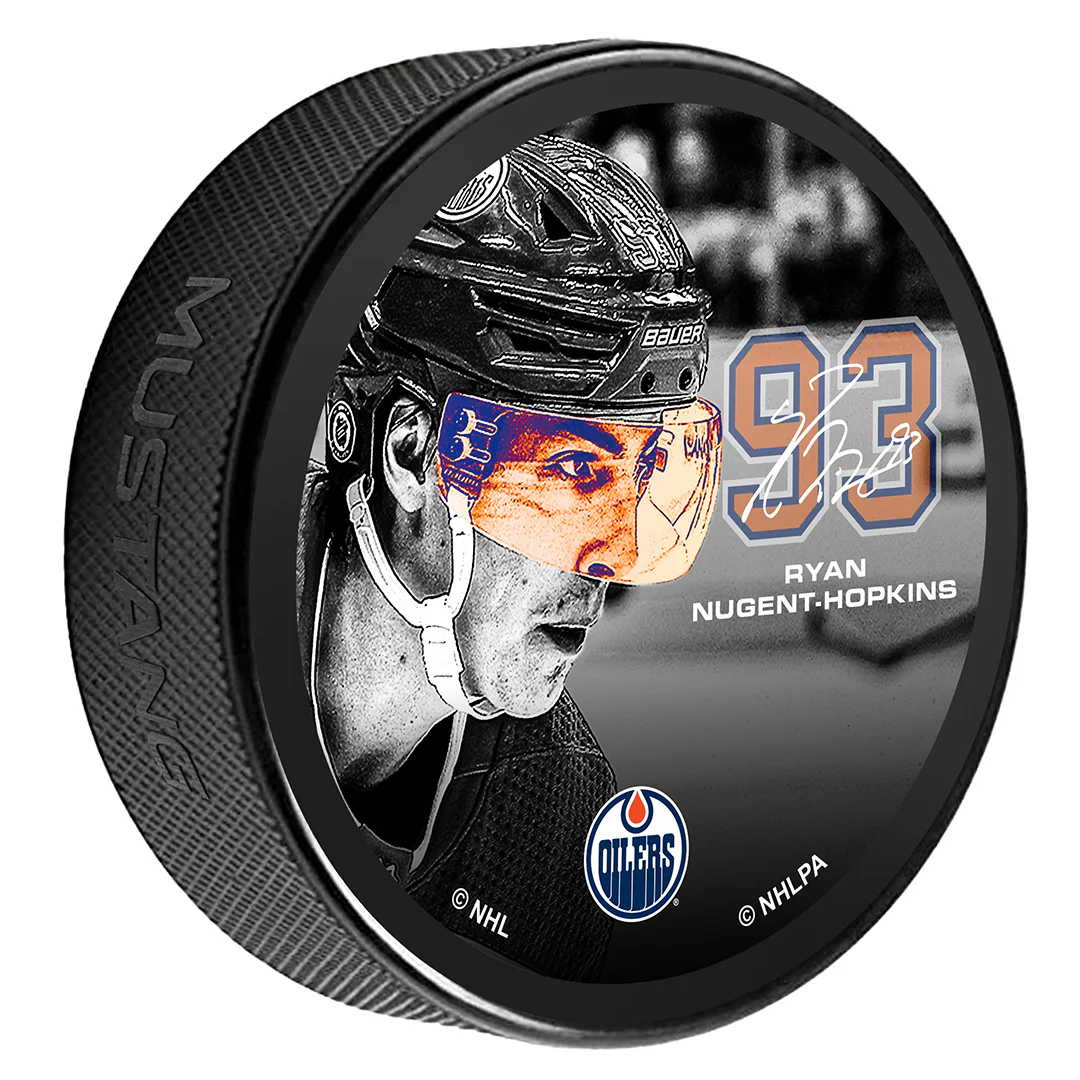 Ryan Nugent-Hopkins Edmonton Oilers Neon Printed Puck