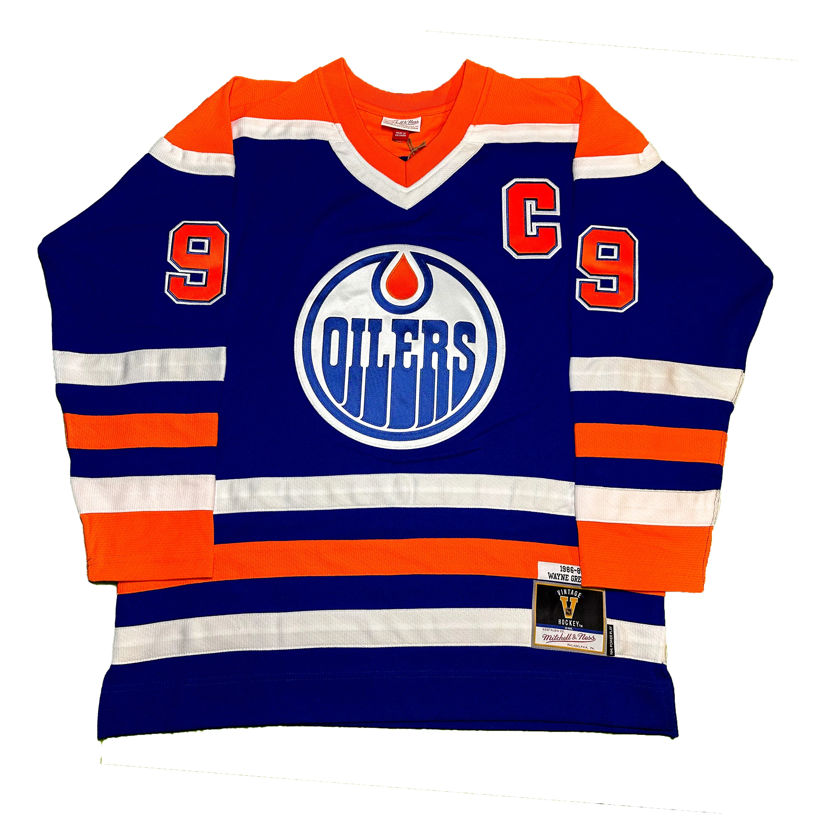 Wayne Gretzky Edmonton Oilers Mitchell & Ness 1986-87 Blue Line Retro Royal Jersey - Image 2