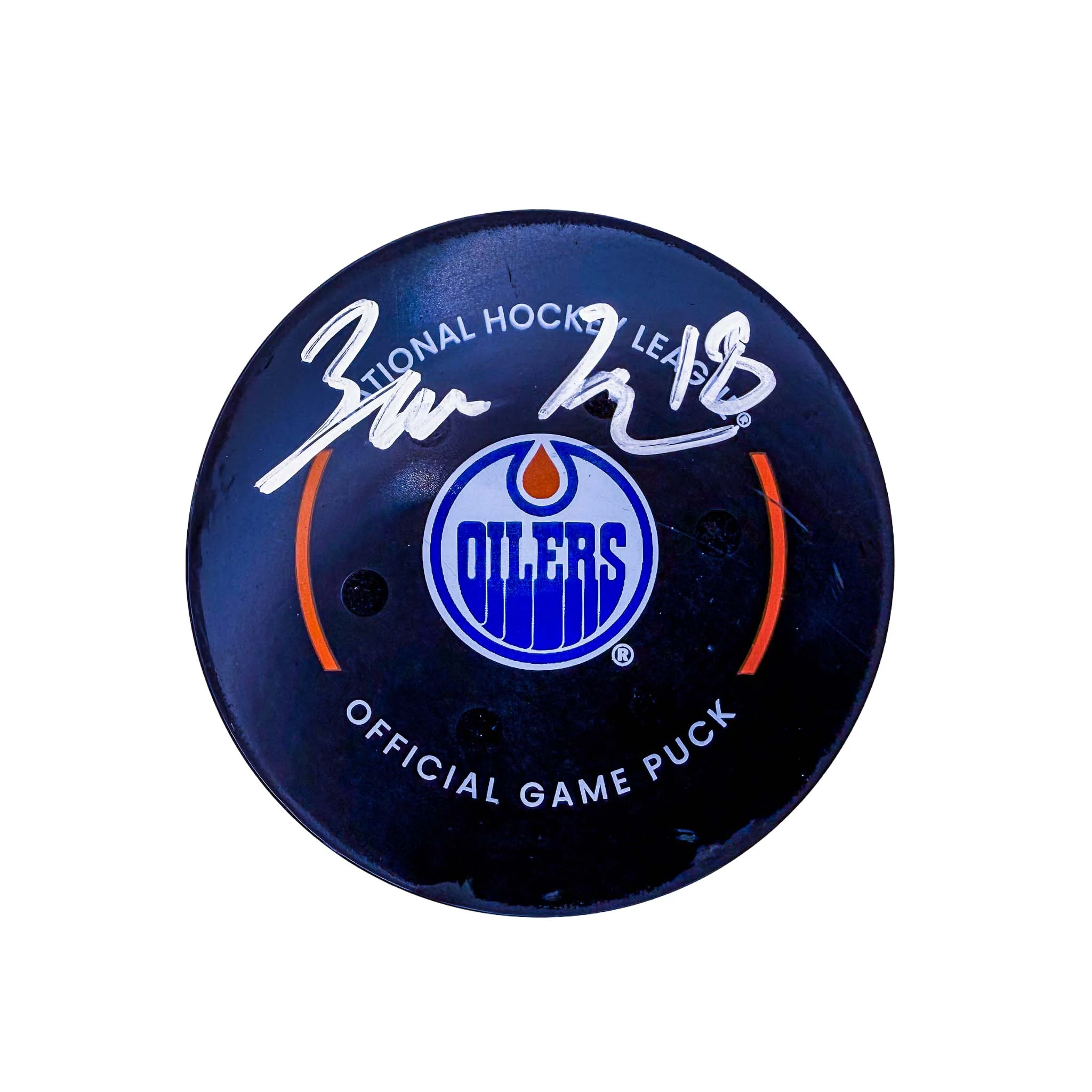 Zach Hyman Edmonton Oilers Autographed Goal Puck - Dec. 16/2024 vs Florida Panthers #24949