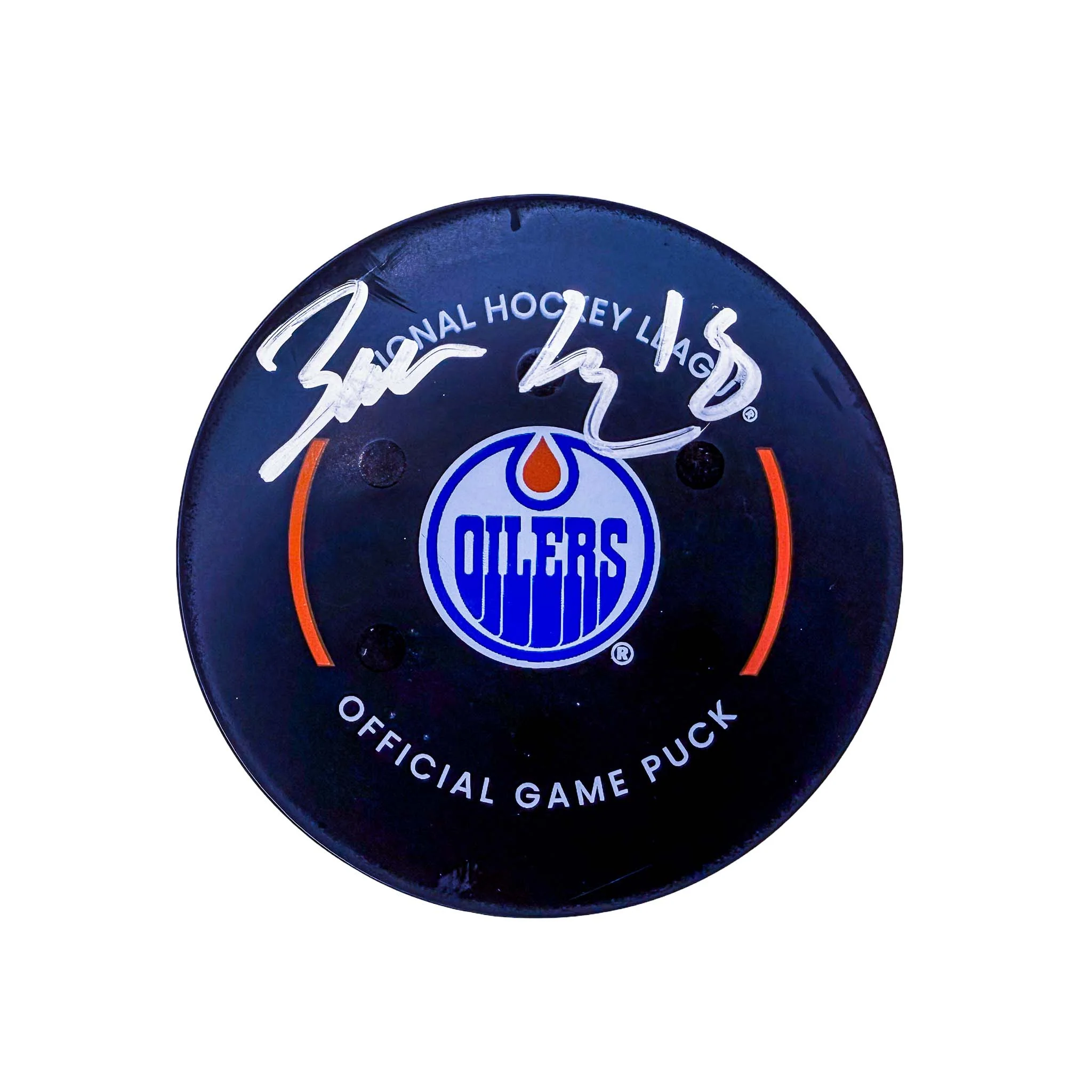 Zach Hyman Edmonton Oilers Autographed Goal Puck - Dec. 22/2024 vs Ottawa Senators #24969