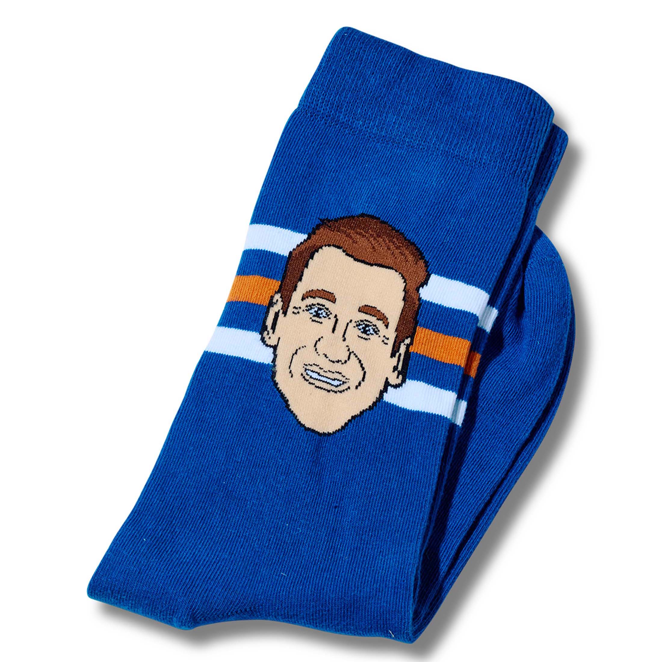 Zach Hyman Edmonton Oilers Blue Crew Socks - Image 2