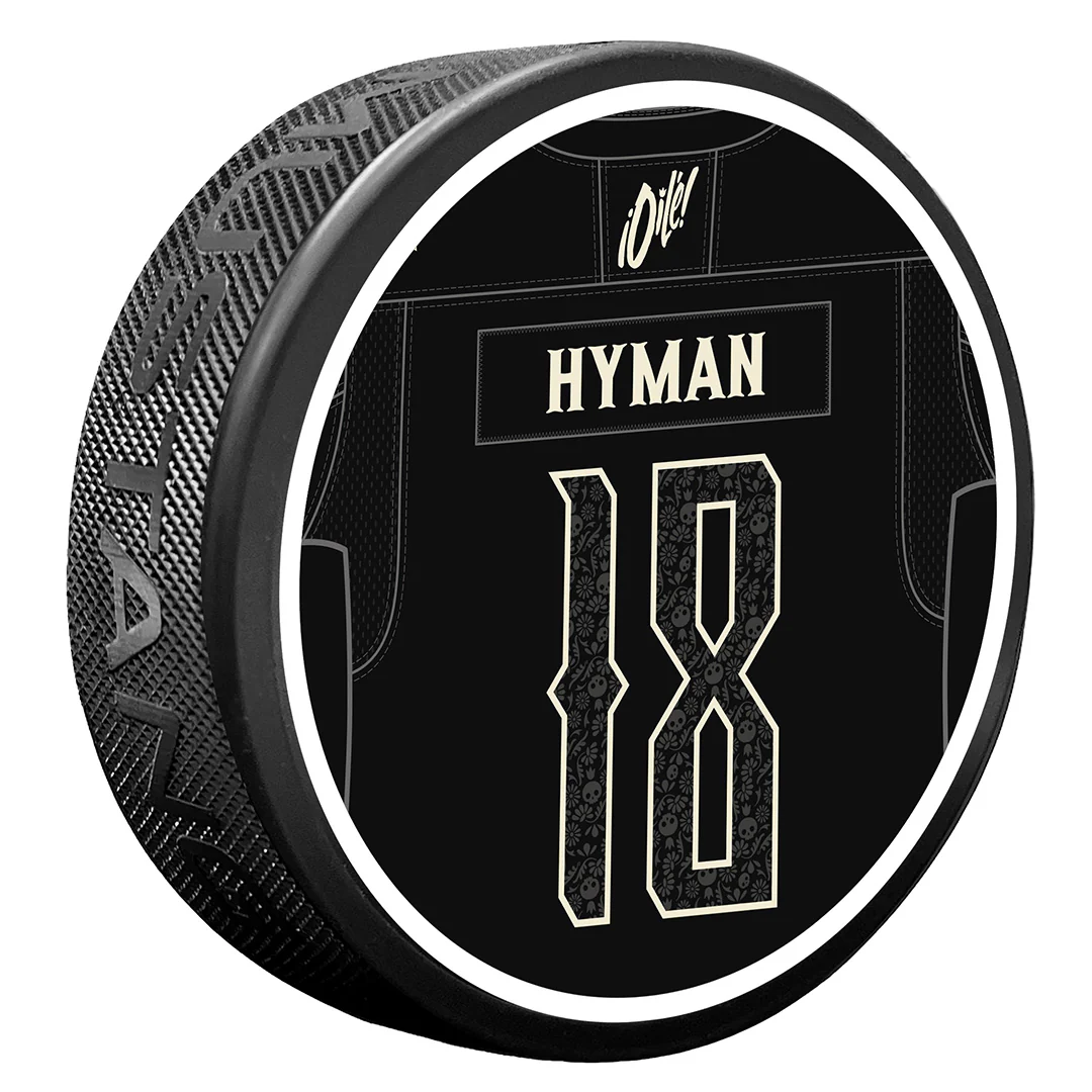 Zach Hyman Edmonton Oilers Dia de los Muertos (Day of the Dead) Textured Puck
