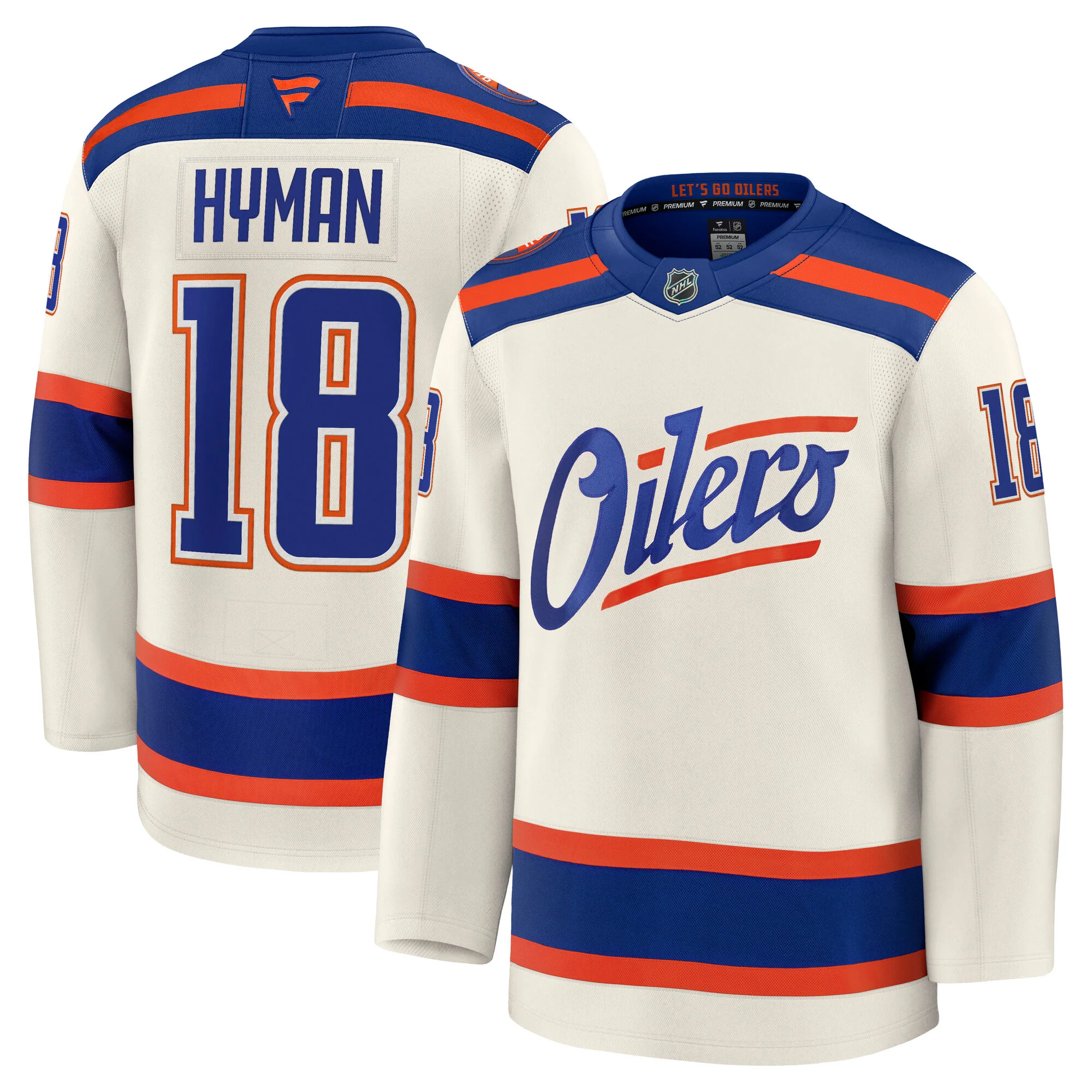 Zach Hyman Edmonton Oilers Fanatics Premium Cream Alternate Jersey - Image 3