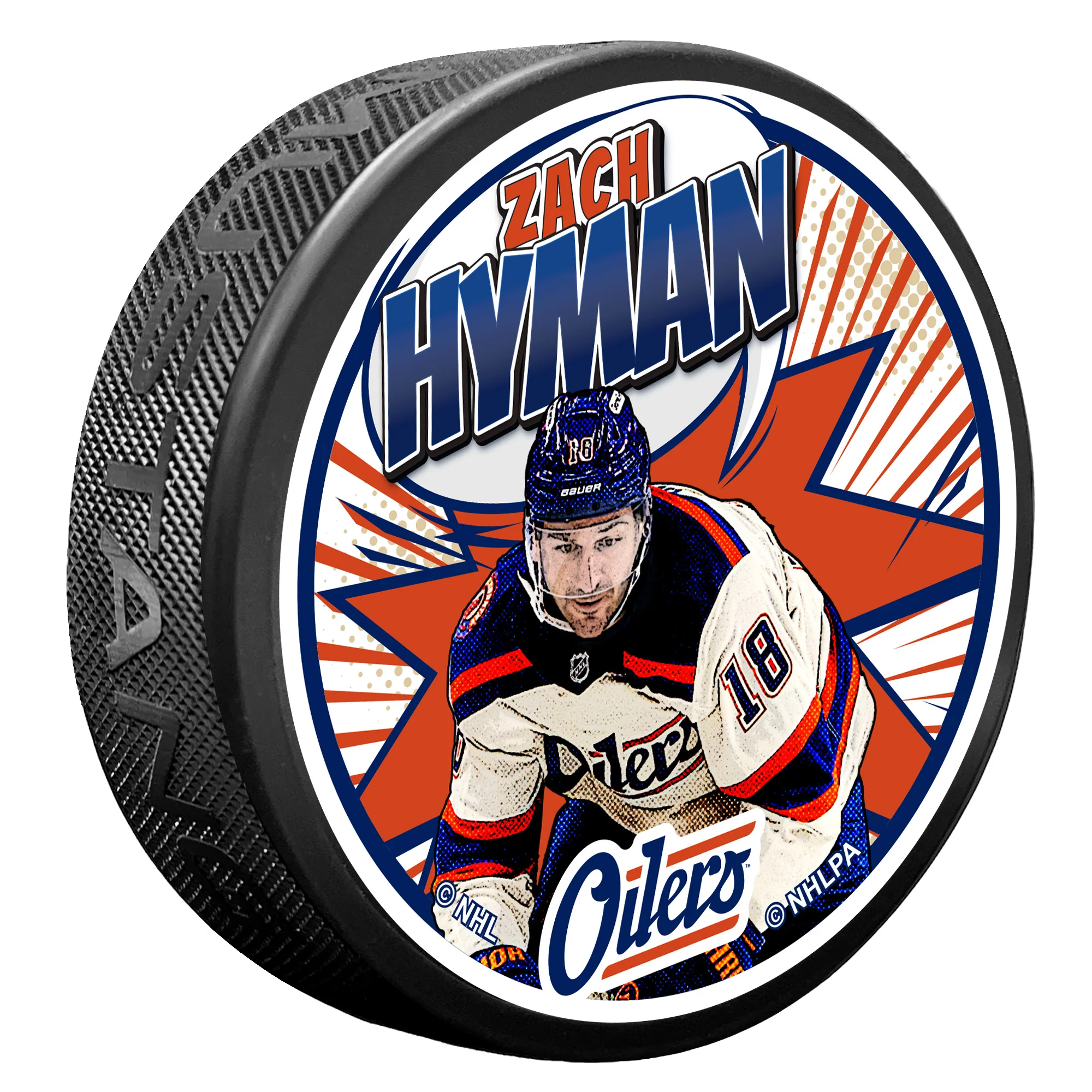Zach Hyman Edmonton Oilers Textured Kaboom Puck